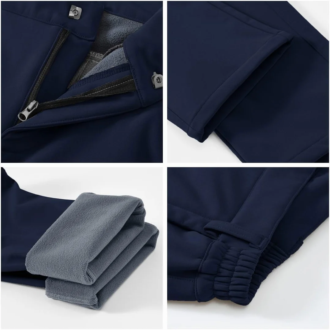 YSENTO Pantalones de senderismo impermeables para mujer, pantalones de softshell, pantalones de esquí de invierno, pantalones de snowboard forrados, pantalones de trekking, pantalones funcionales