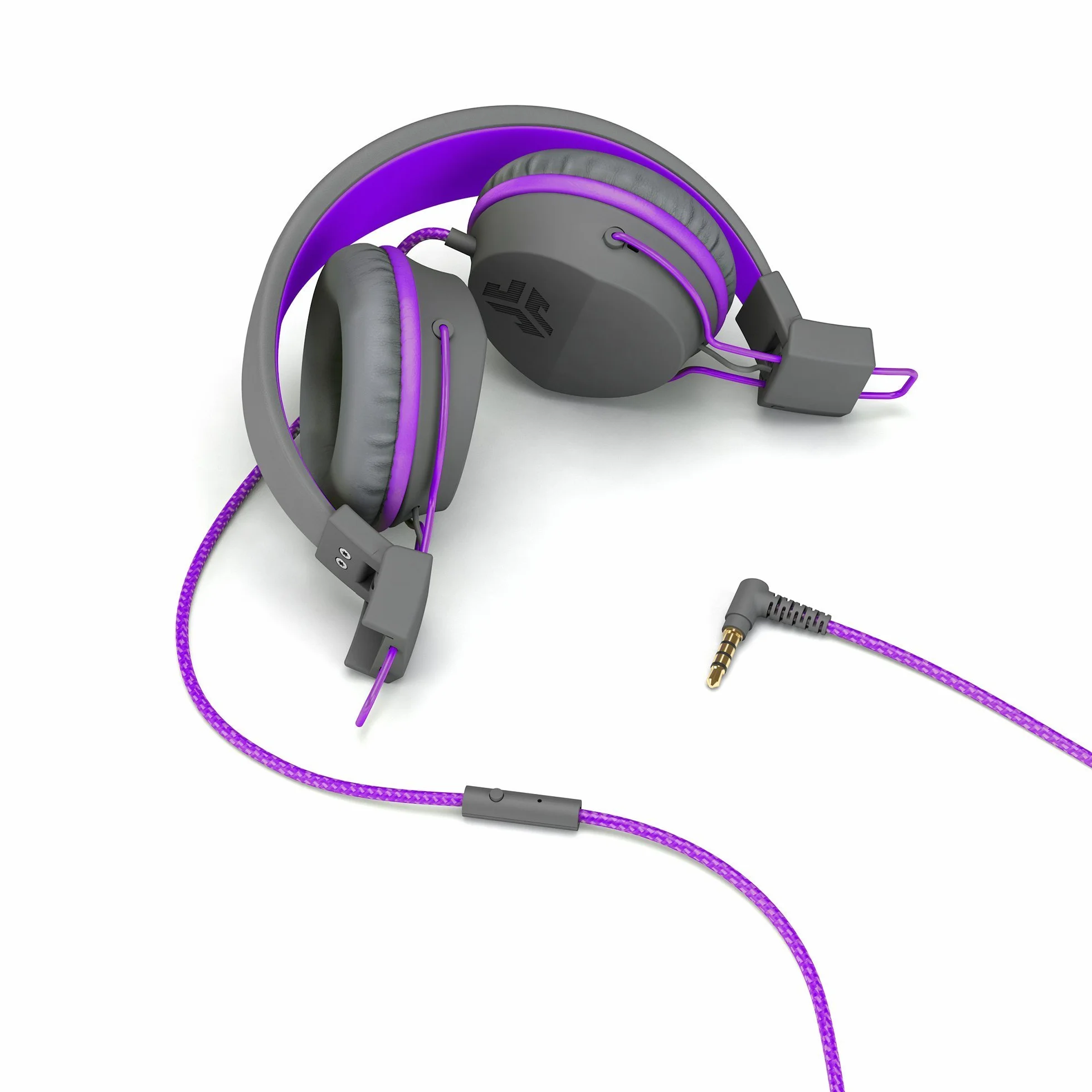 JLab JBuddies Studio - Auriculares infantiles con cable, auriculares supraaurales para niñas y niños, volumen limitado con micrófono, aislamiento de ruido, auriculares ajustables para niños, color
