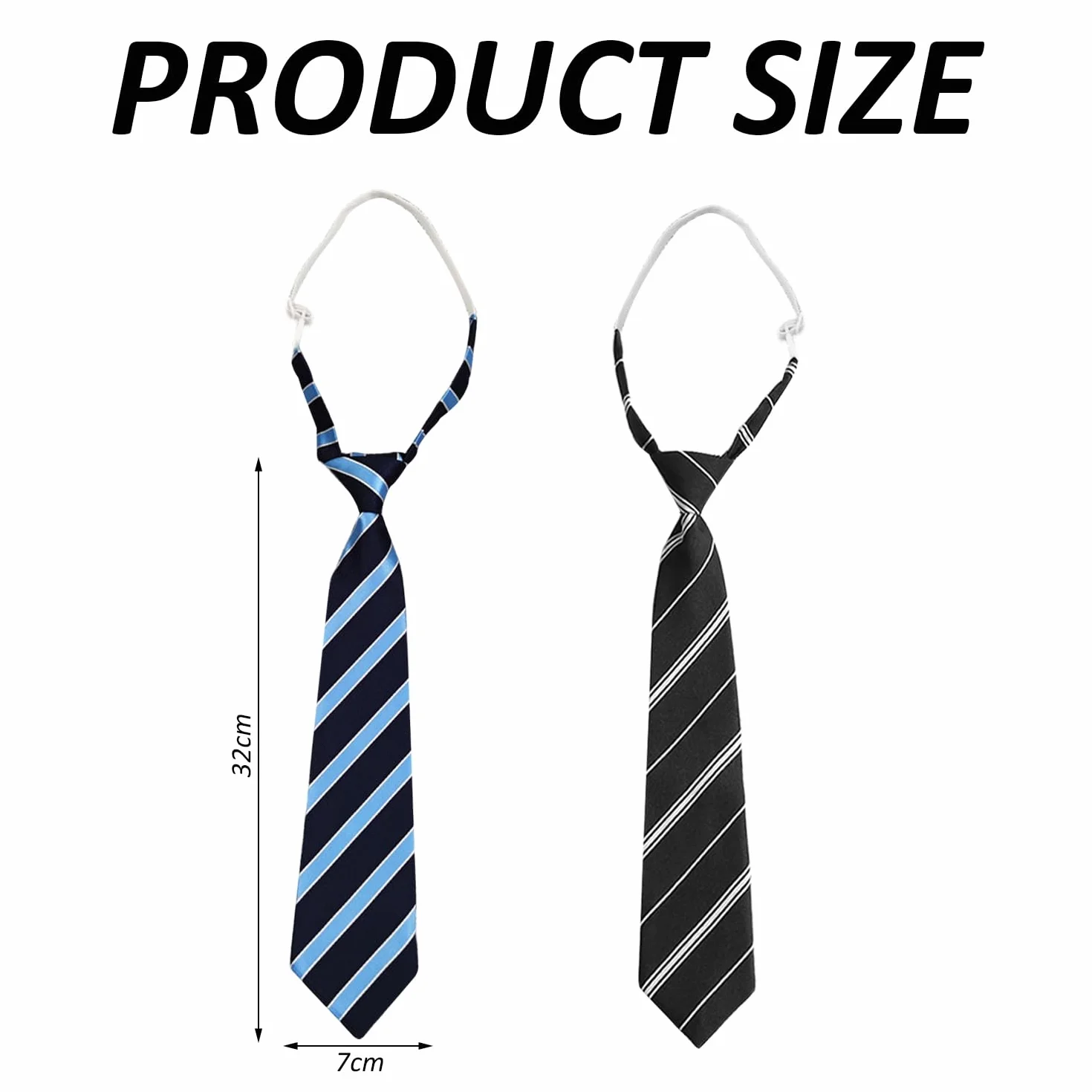 Corbata Rayada Sin Nudo Ajustable, Accesorios Ropa Escénica, 2 Piezas