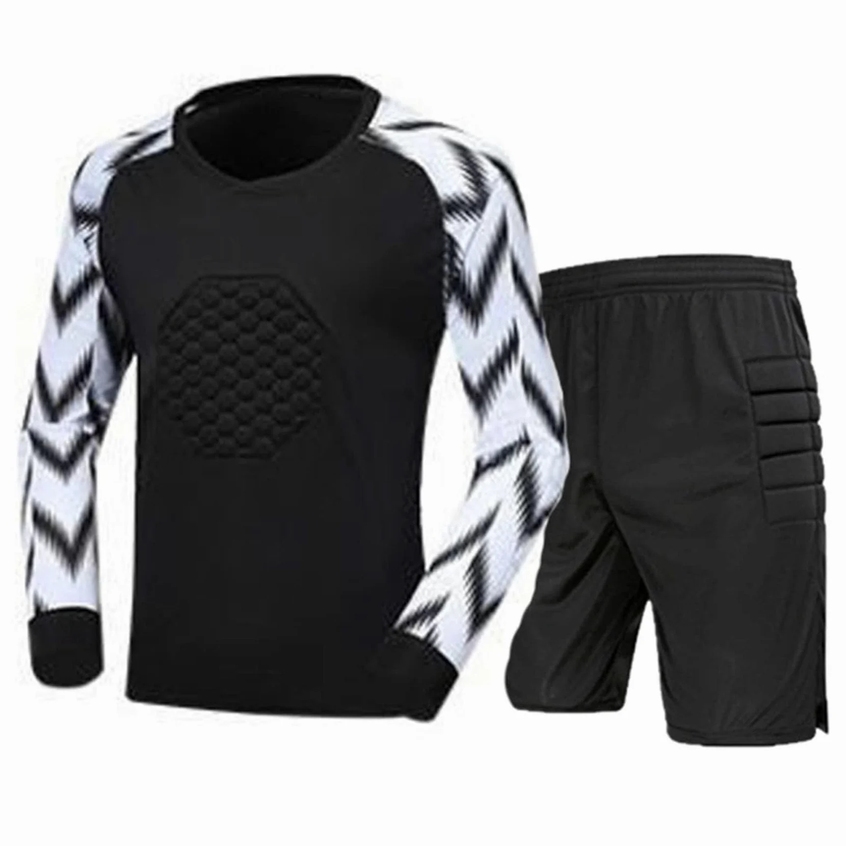 Uniforme de Portero de fútbol para niños, jóvenes y Adultos. Camiseta de Manga Larga y pantalón Corto Ligeros para Entrenamientos y Partidos de fútbol.