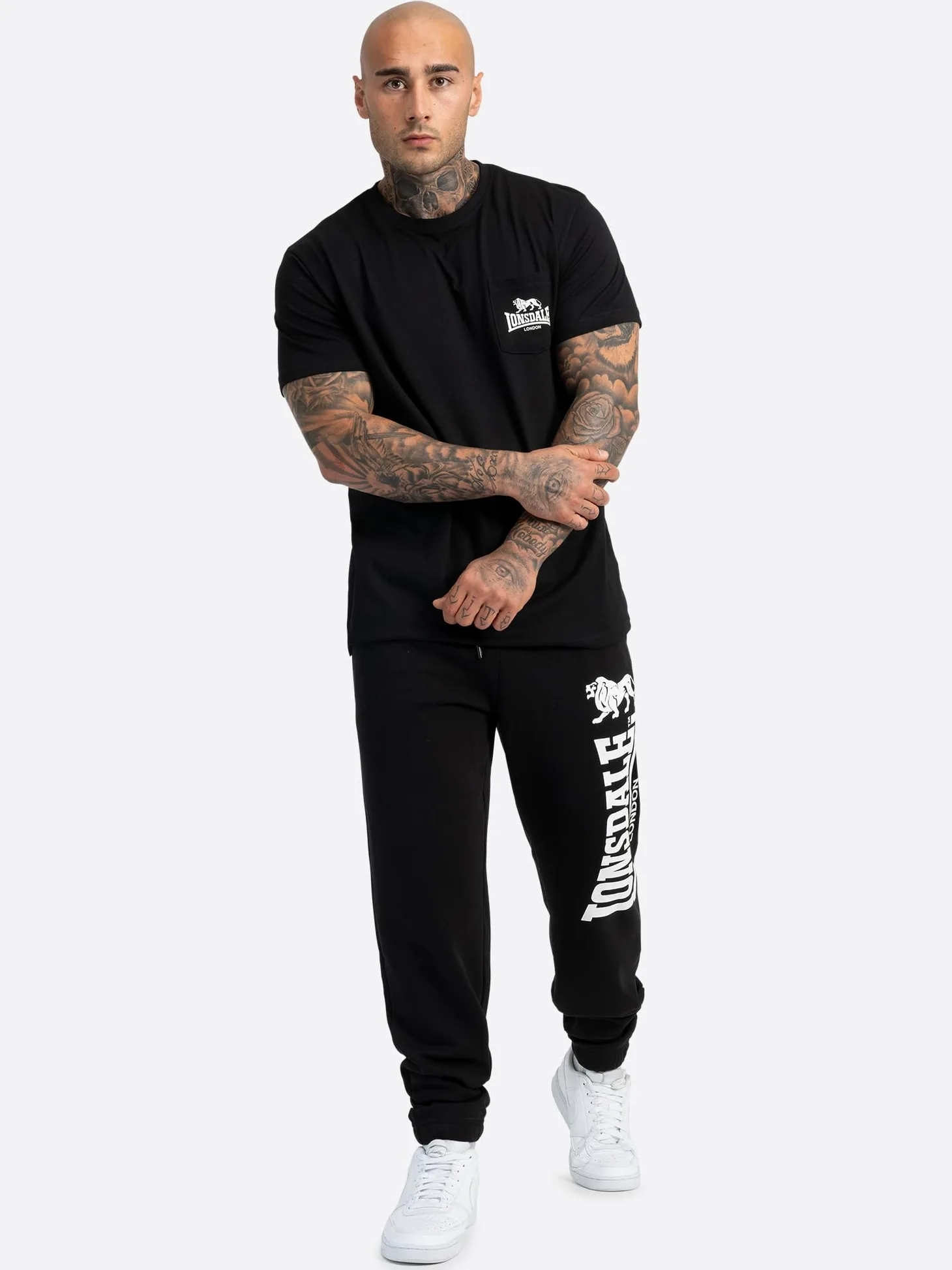 Lonsdale Ockle - Pantalones de chándal Hombre | 100% algodón peinado, cordón elástico en la cintura, 3 bolsillos, ideal para gimnasio, viajes y uso diario