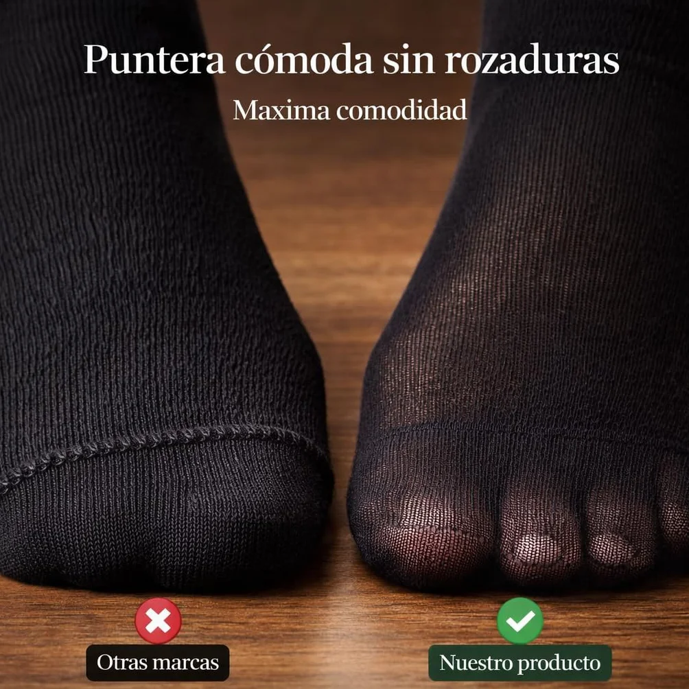 Calcetines de Bambú para Hombre, Pack de 4 Pares, Sin Costura, Transpirables y Suaves, Calcetines Ejecutivos Finos, Antiolor y Antibacterianos, Negro, Talla 40-46