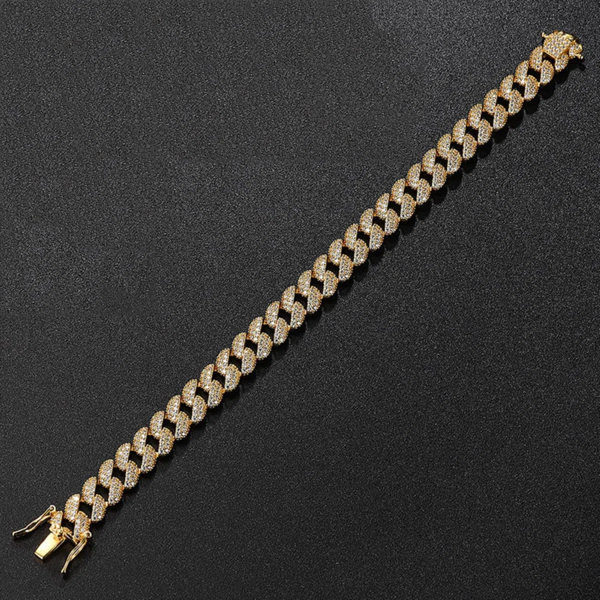 Pulsera de moissanita para hombre, pulsera de eslabones cubanos, hipoalergénica, plata de ley 925, pulseras de oro para hombre, color D, pulsera de cadena de diamantes VVS1, 16-21 cm