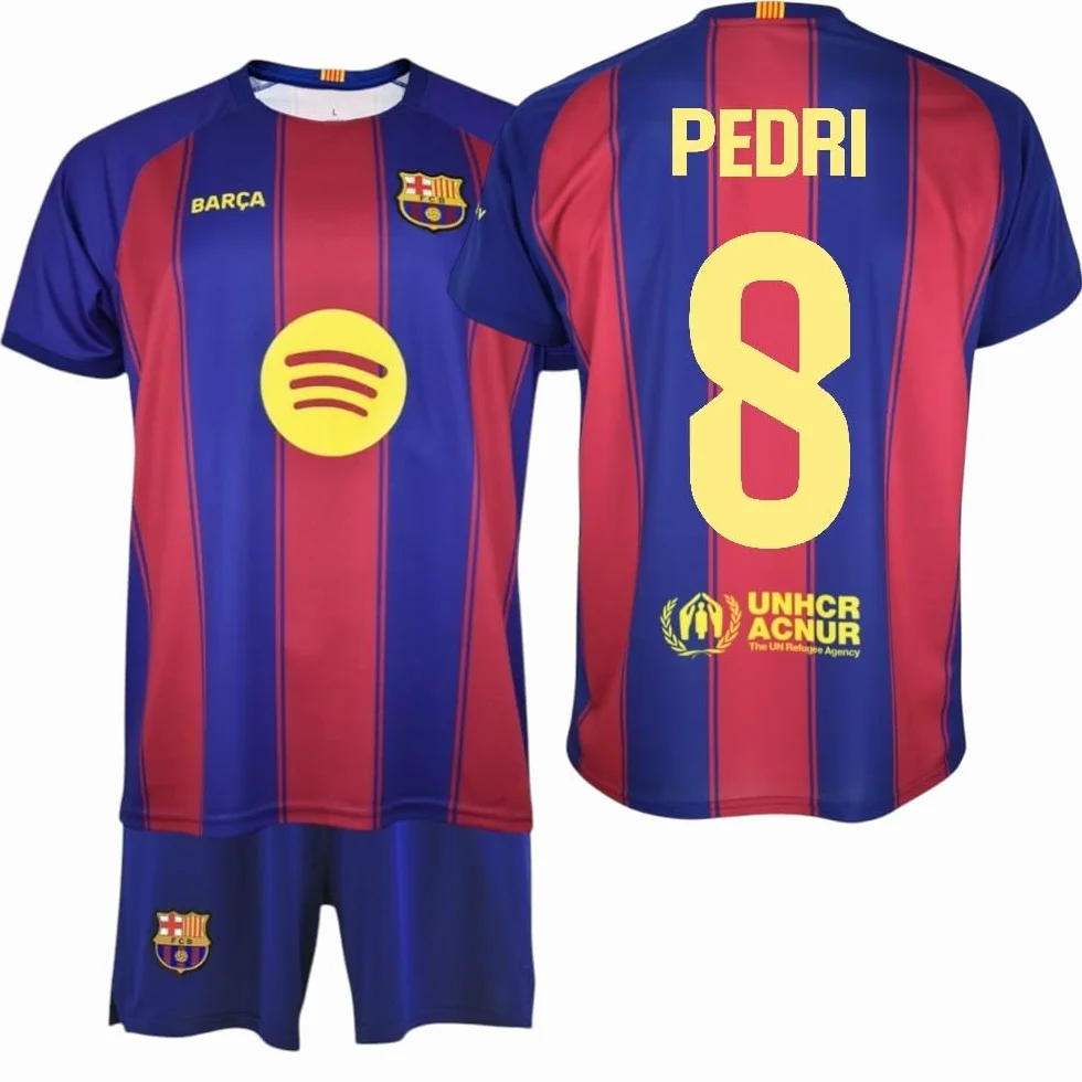 FC Barcelona Kit Infantil 8 PEDRI 1ª Equipación 25/26 Réplica Oficial – Conjunto Niño con Camiseta y Pantalón Blaugrana