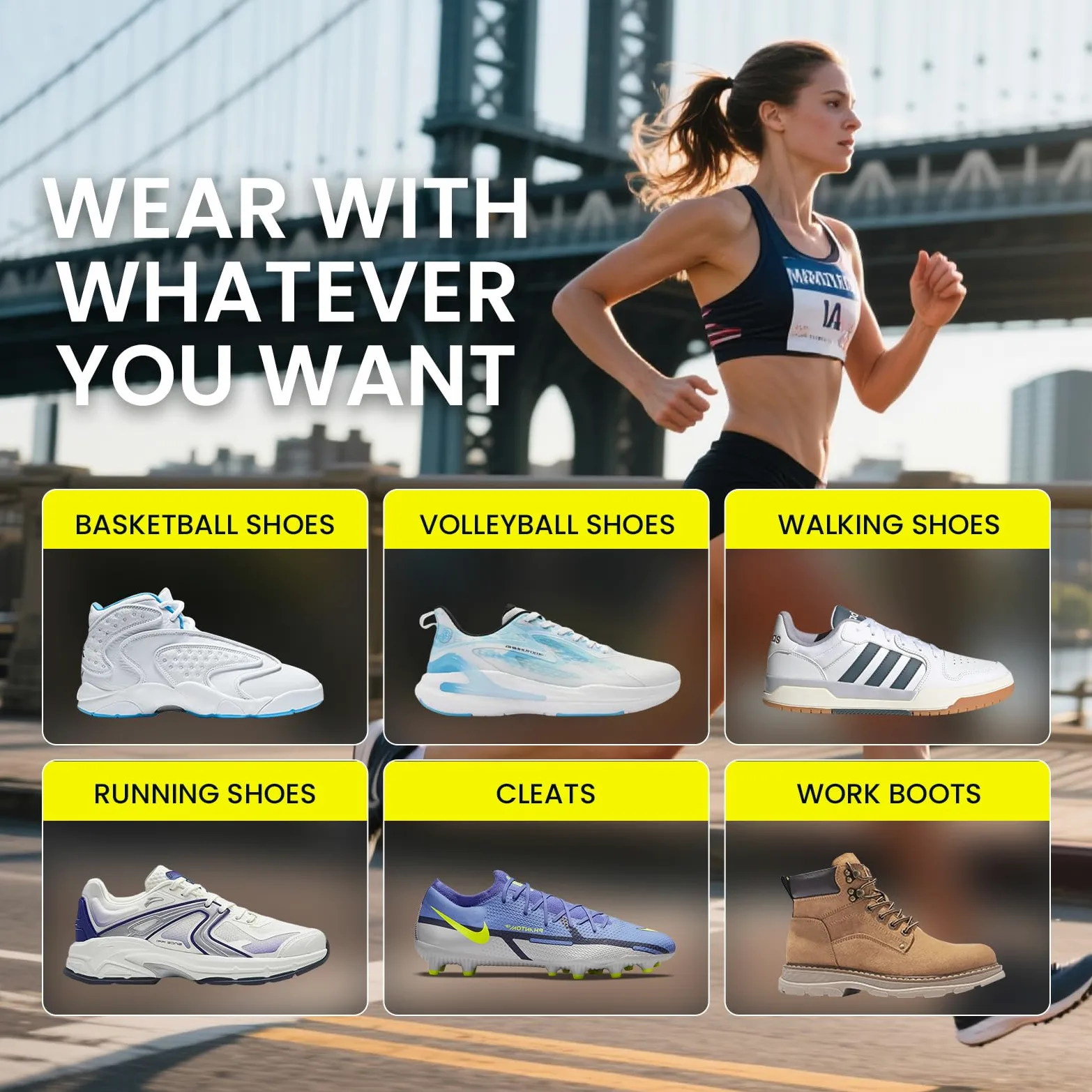 Welnove Plantillas deportivas profesionales para correr, insertos de soporte de arco mediano para fascitis plantar para hombres y mujeres, insertos ortopédicos para zapatos, talla M
