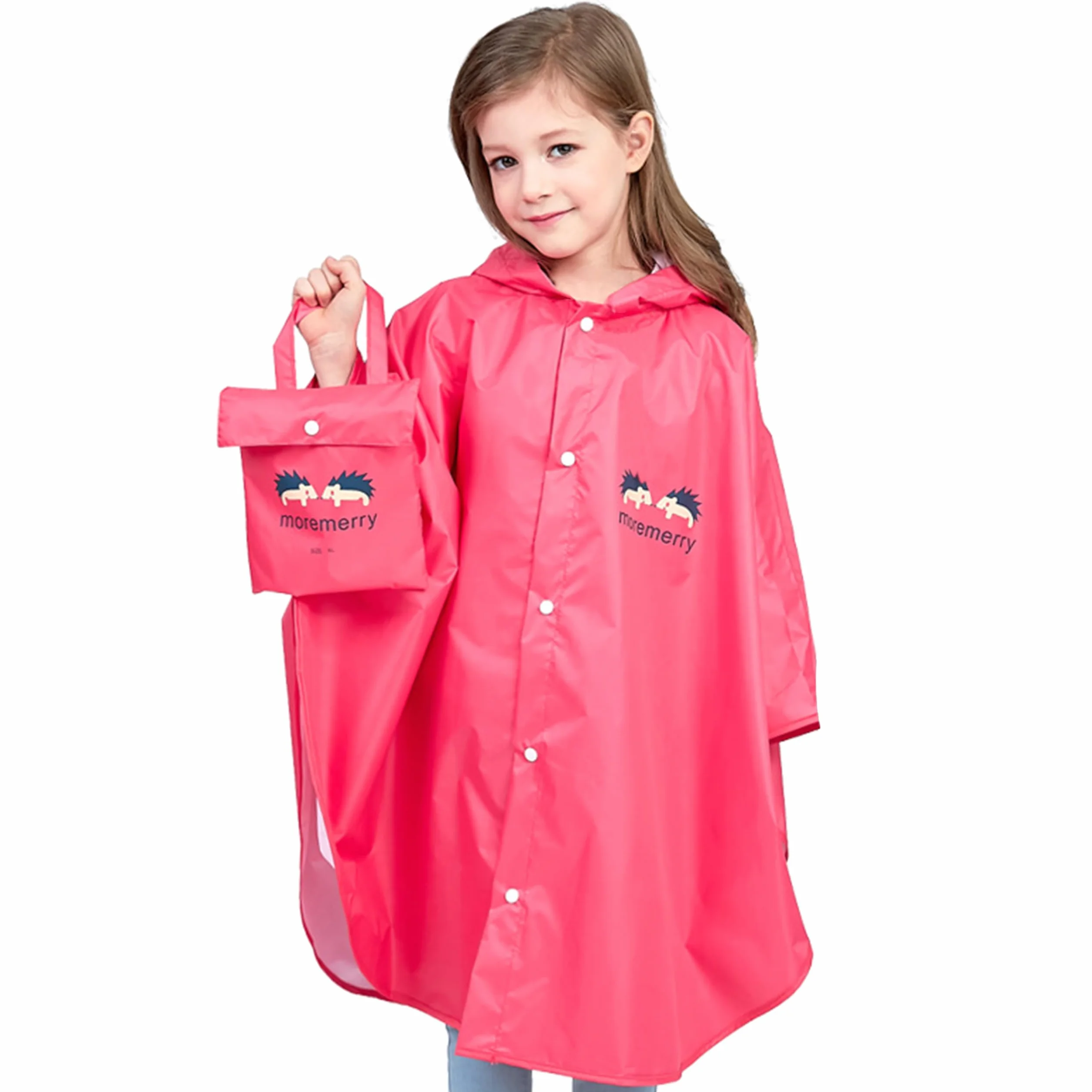 Chubasquero Niño Niña Poncho Impermeable Capa de Lluvia Niño Plegable Portátil con Bolsa Poncho Infantil Lluvia Chubasquero 100% Impermeable y Transpirable para Niños de 75-155 cm