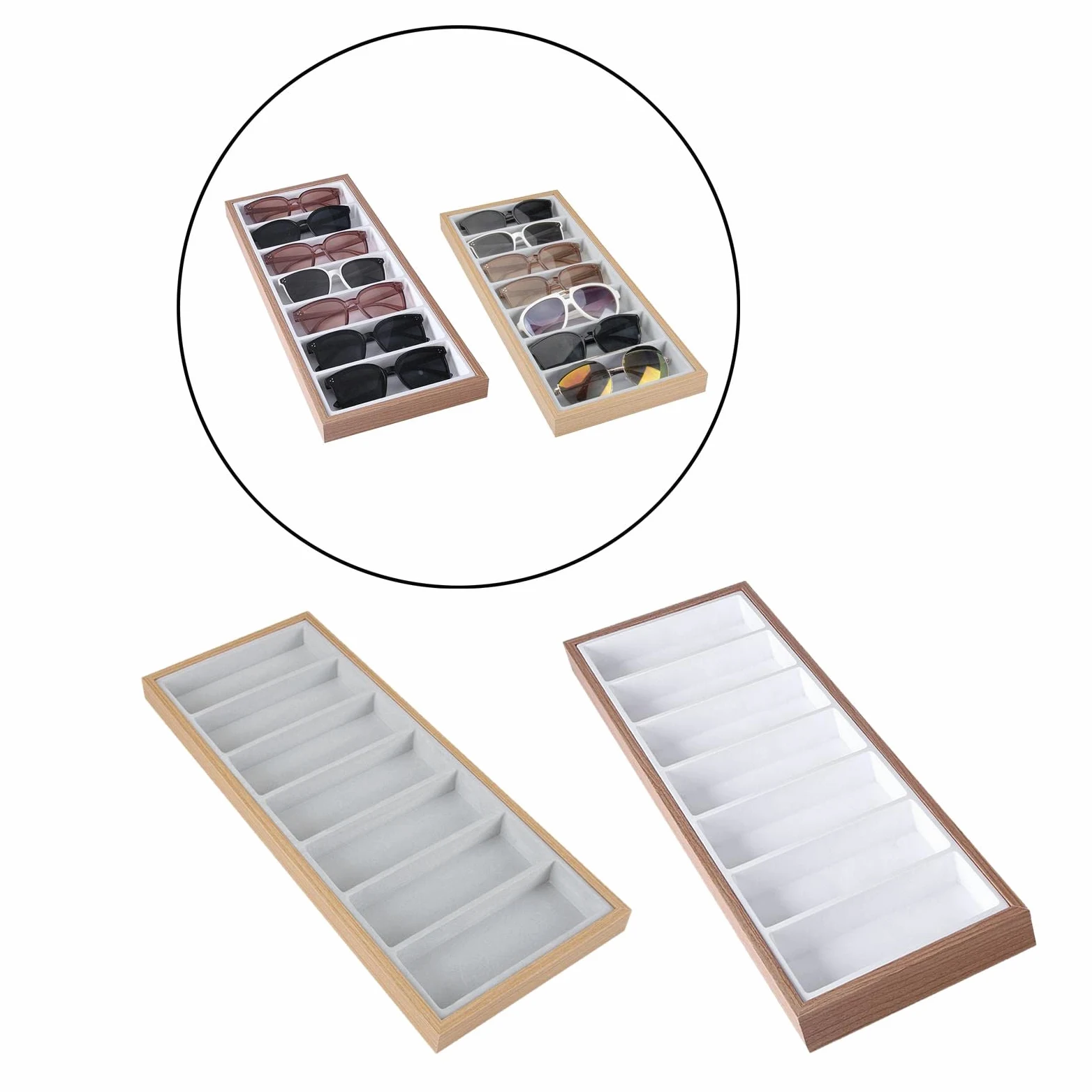 Colcolo 2pcs Gafas Joyería Bandeja Apilable Gafas de Terre Organizador de Almacenamiento