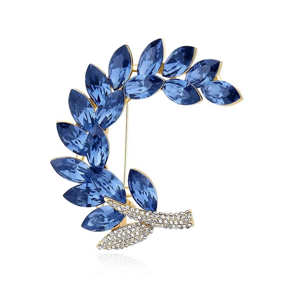 Broche de flores para mujer, con diamantes de imitación de cristal, accesorio de solapa floral