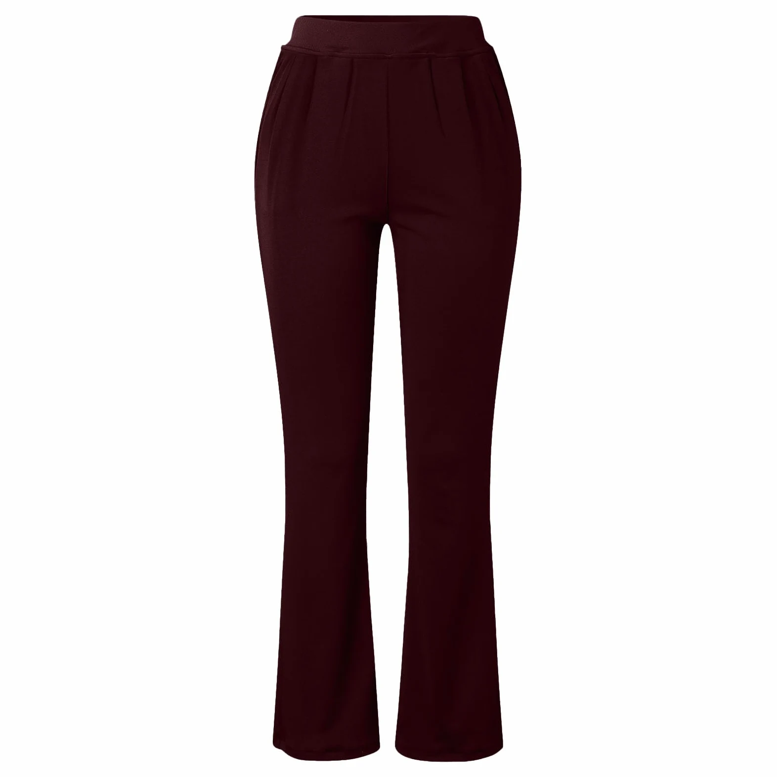 HAOLEI Pantalones Mujer Vestir,Pantalones Acampanados de Cintura Alta para Mujer Slim Fit Pantalones Acampanados Cómodos de Pierna Rectos Pantalón Largo Trabajo con Bolsillos Pantalones Casuales