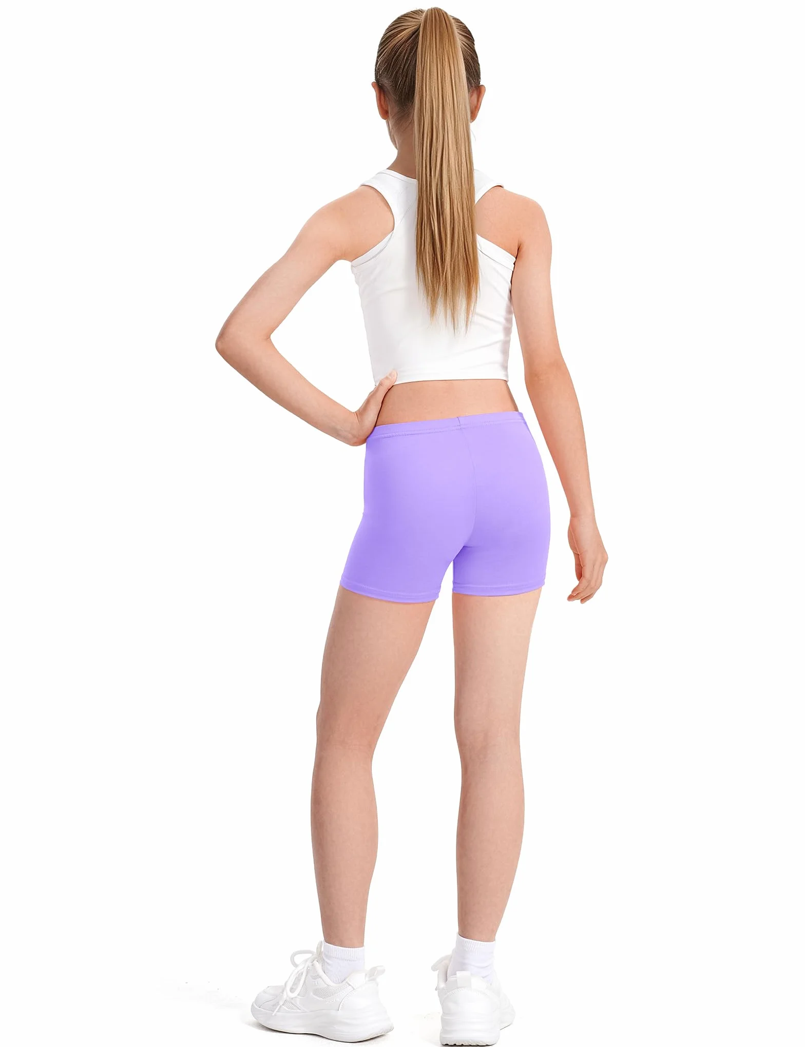 Auranso Leggings Cortos Niñas Pantalón Shorts Deportiva Mallas 2-10 Años,Pack De 8