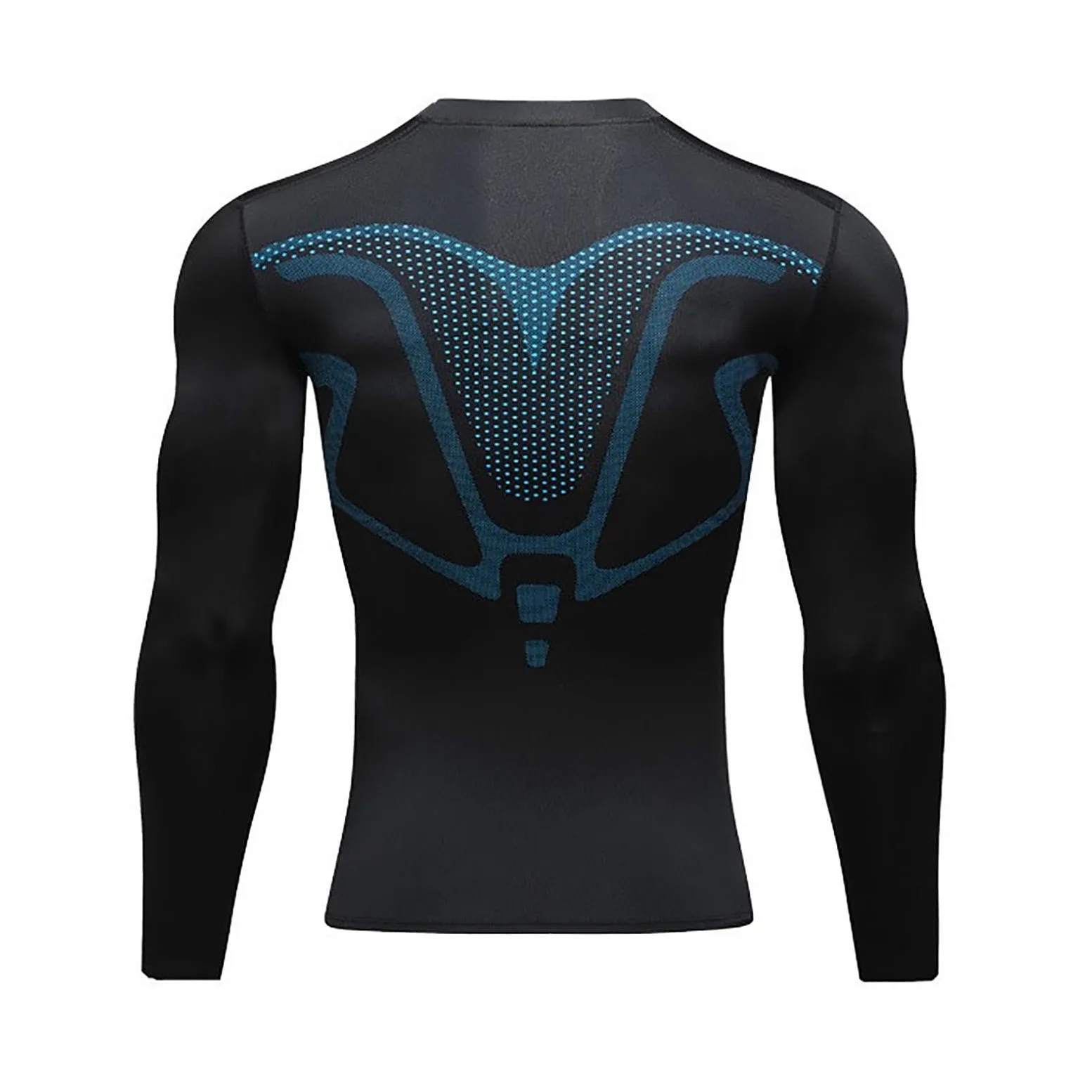 Camiseta de compresión para hombre, corte ajustado, deportiva, elástica, cuello redondo, camiseta funcional, gimnasio, camiseta muscular, de secado rápido, camiseta deportiva de manga larga, camiseta