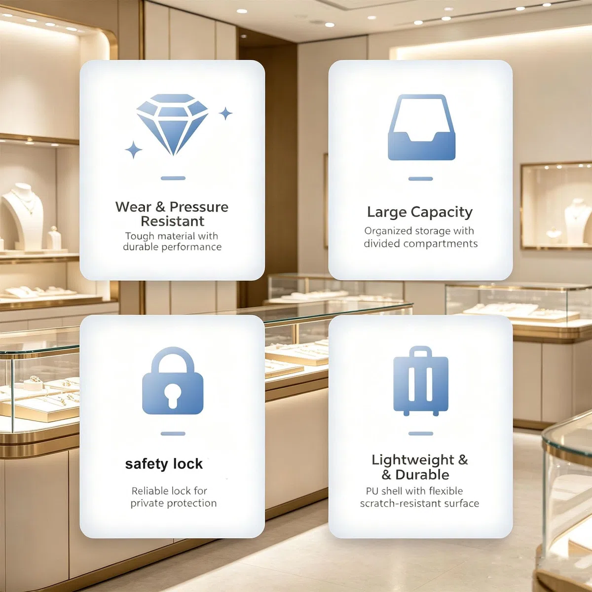 Maletín con Ruedas para Joyería, Organizador De Exhibición De Conjuntos De Joyas con 10 Bandejas Extraíbles, Diseño De Gran Capacidad, Ajuste De Altura Multinivel, para Viajes Y Ferias De