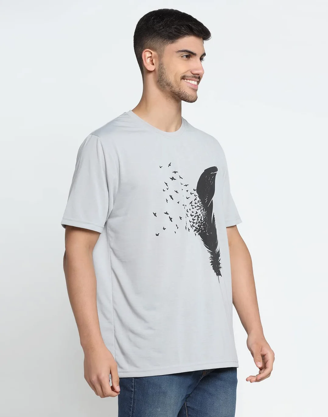 INKKR Camiseta de rayas para hombre, talla grande, corte recto