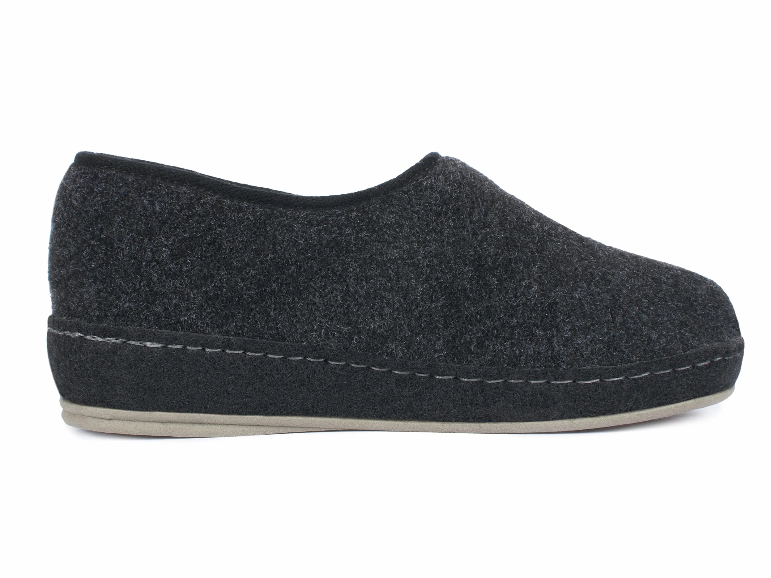SCHAWOS Hombre Zapatilla con Cierre Ajustable 6064 – Pantufla de fieltro con forro de lana, antideslizante y cómoda
