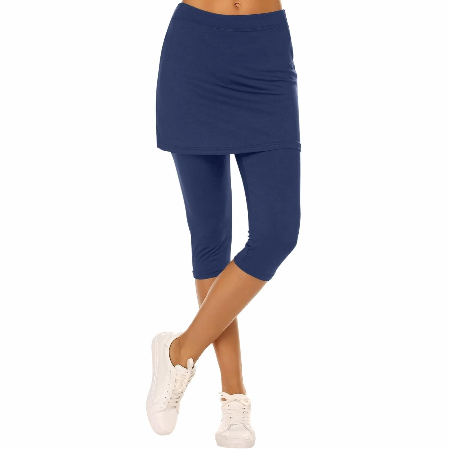 Pantalones deportivos para mujer con falda 2 en 1, faldas de tenis con bolsillos, falda de golf, gimnasio, entrenamiento, falda deportiva, cintura alta, pantalones deportivos hasta la rodilla