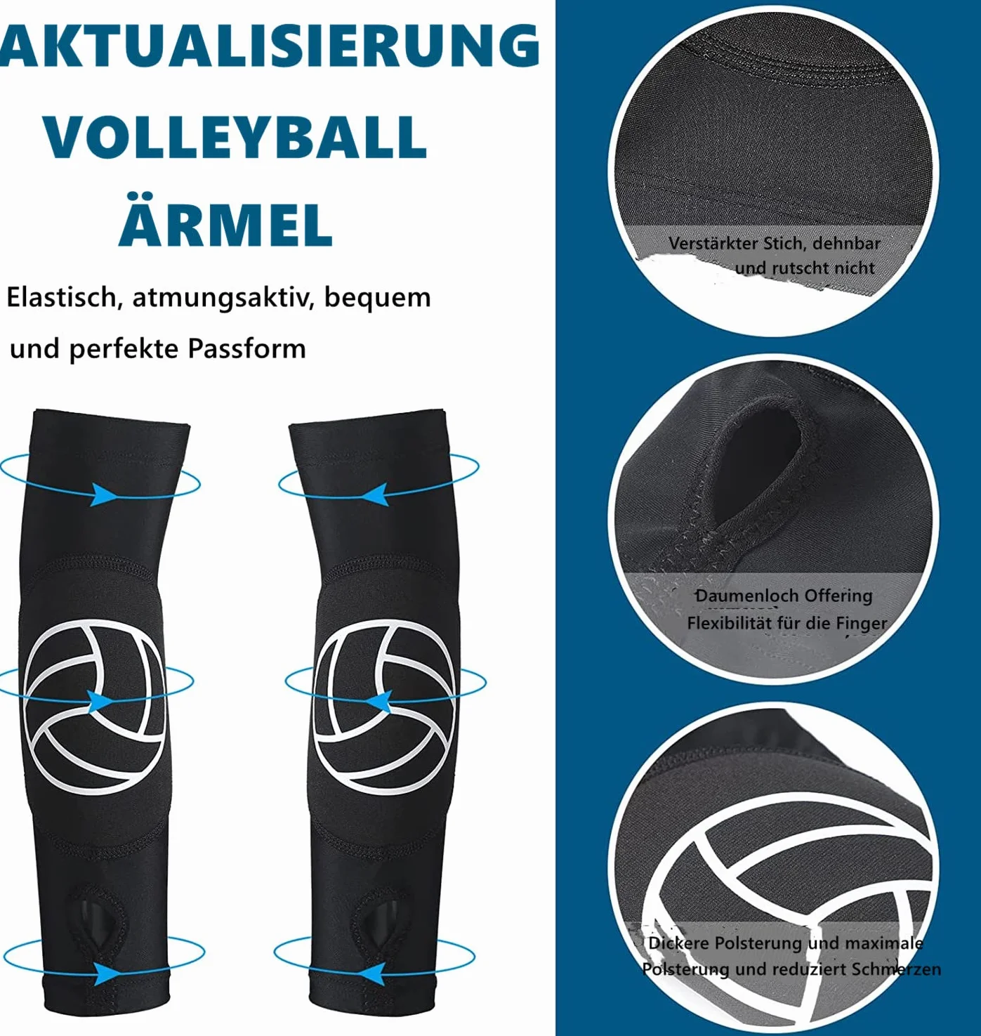 Elastische Voleibol Kompressionsmanschette Armschoner für Kinder