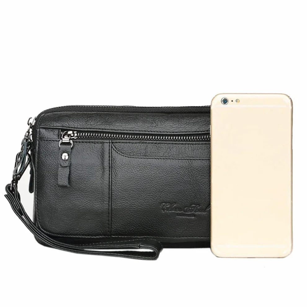 Embrague Monedero Monedero Con Correa De Muñeca Soporte de Teléfono para Hombre Bolso de Muñeca Bolso de Muñeca Negocio de Negocios Compartimientos Múltiples Bolso iPhone X/8/8 Plus