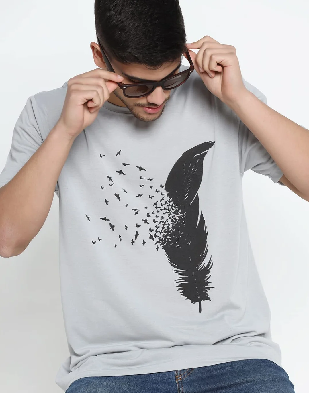 INKKR Camiseta de rayas para hombre, talla grande, corte recto