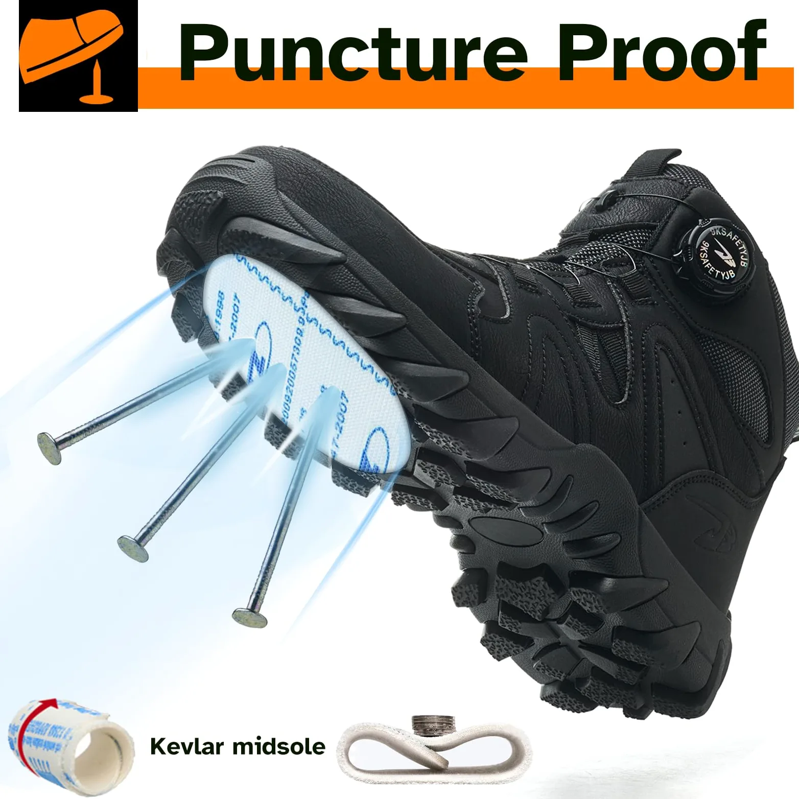 Zapatos de Seguridad Impermeable Botas de Seguridad para Hombre Mujer Impermeable Botas de Trabajo Punta de Acero Ligeras Zapatillas de Seguridad Antideslizantes