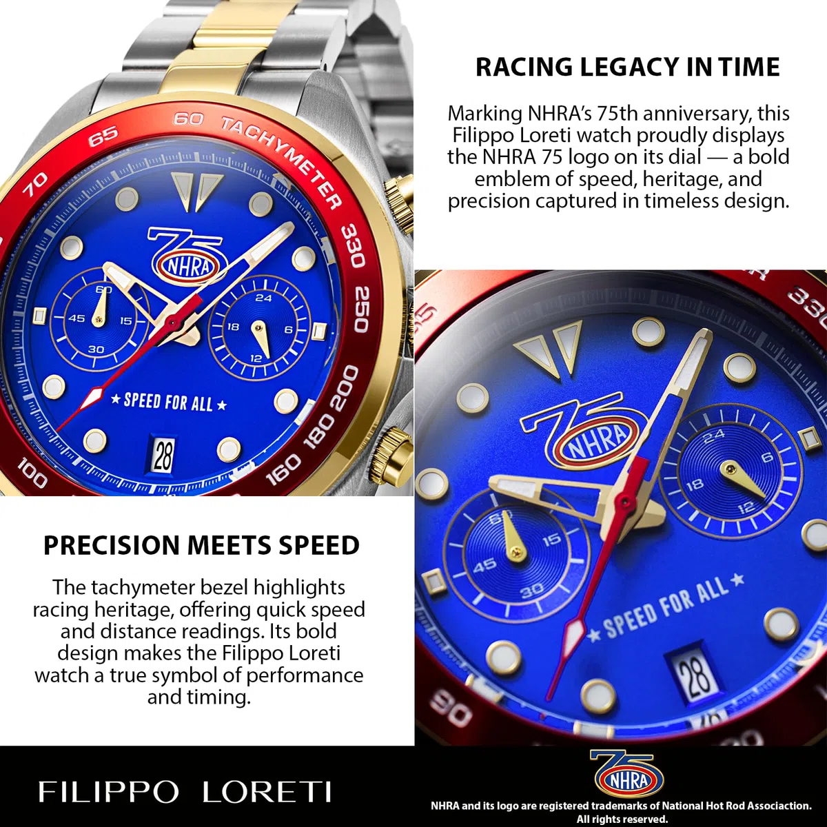 FILIPPO LORETI NHRA 75 - Relojes para hombre, relojes cronógrafos para hombre
