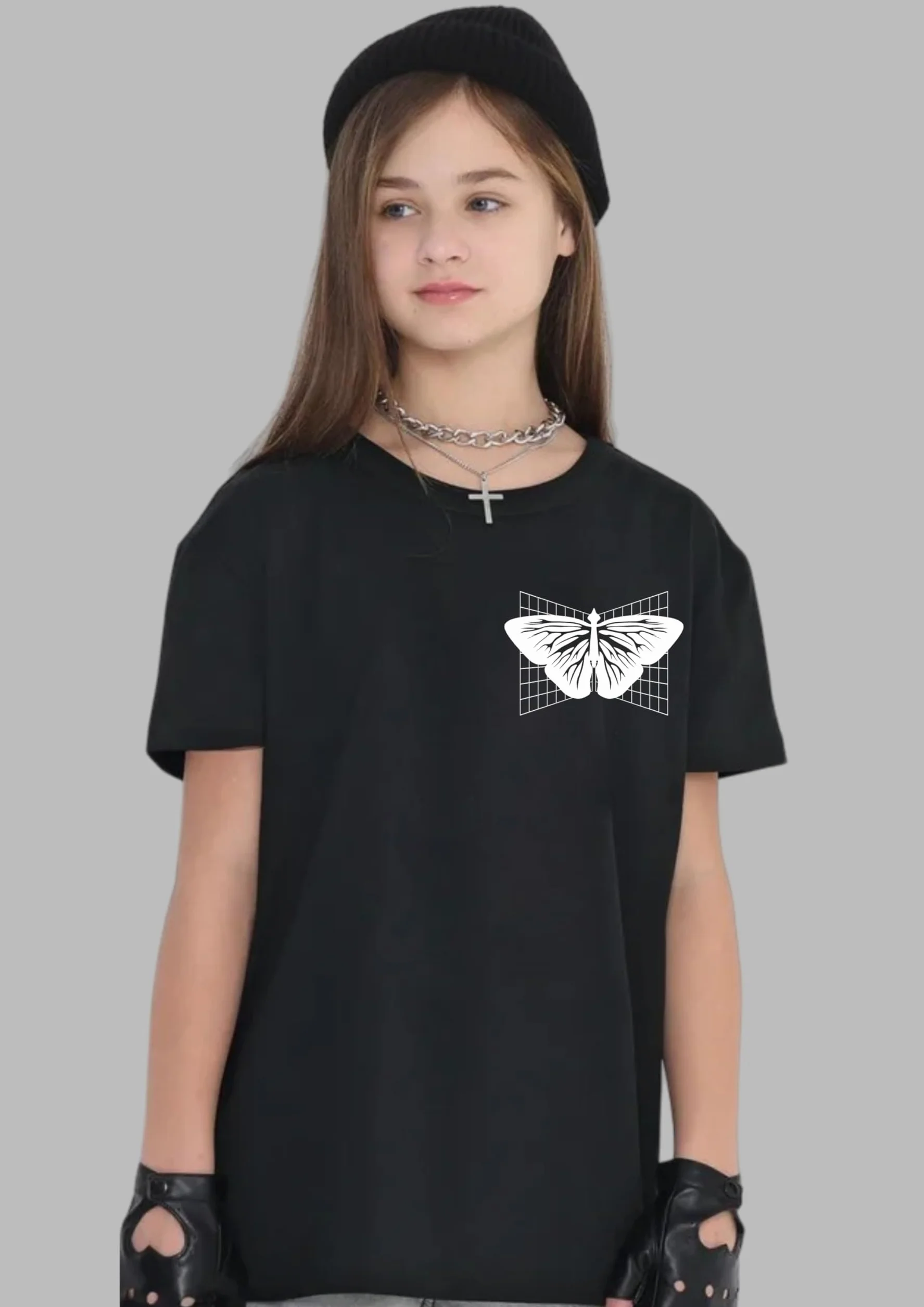 Uniplanet Store Camiseta negra de mezcla de algodón, media manga, ajuste regular, estampado «Back Be Free»