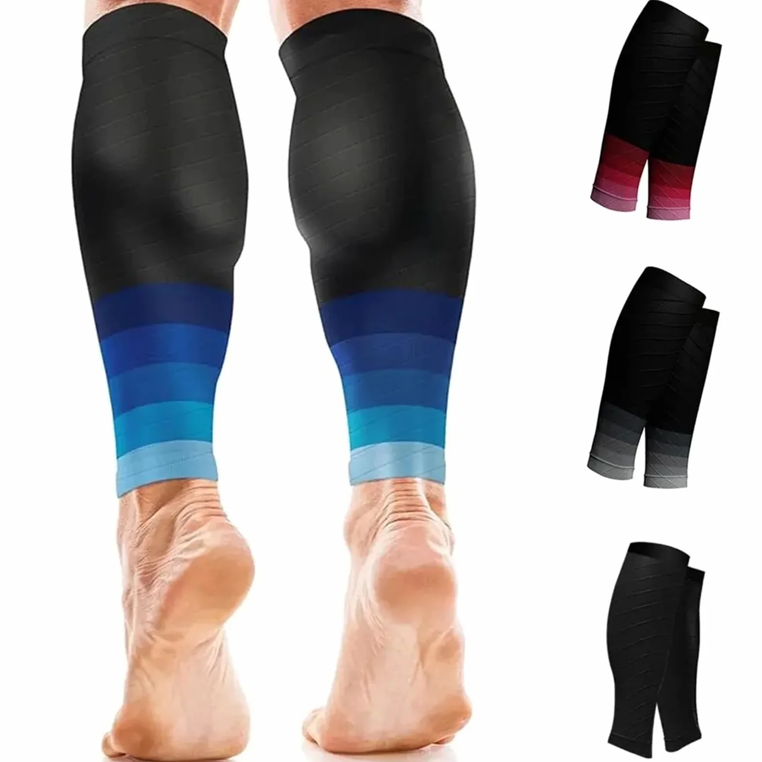 Rodillera Compresion 1 par de mangas compresión for pantorrillas for hombres y mujeres que corren, calcetines sin pies 20-30 mmHg for deportes al aire libre maratones