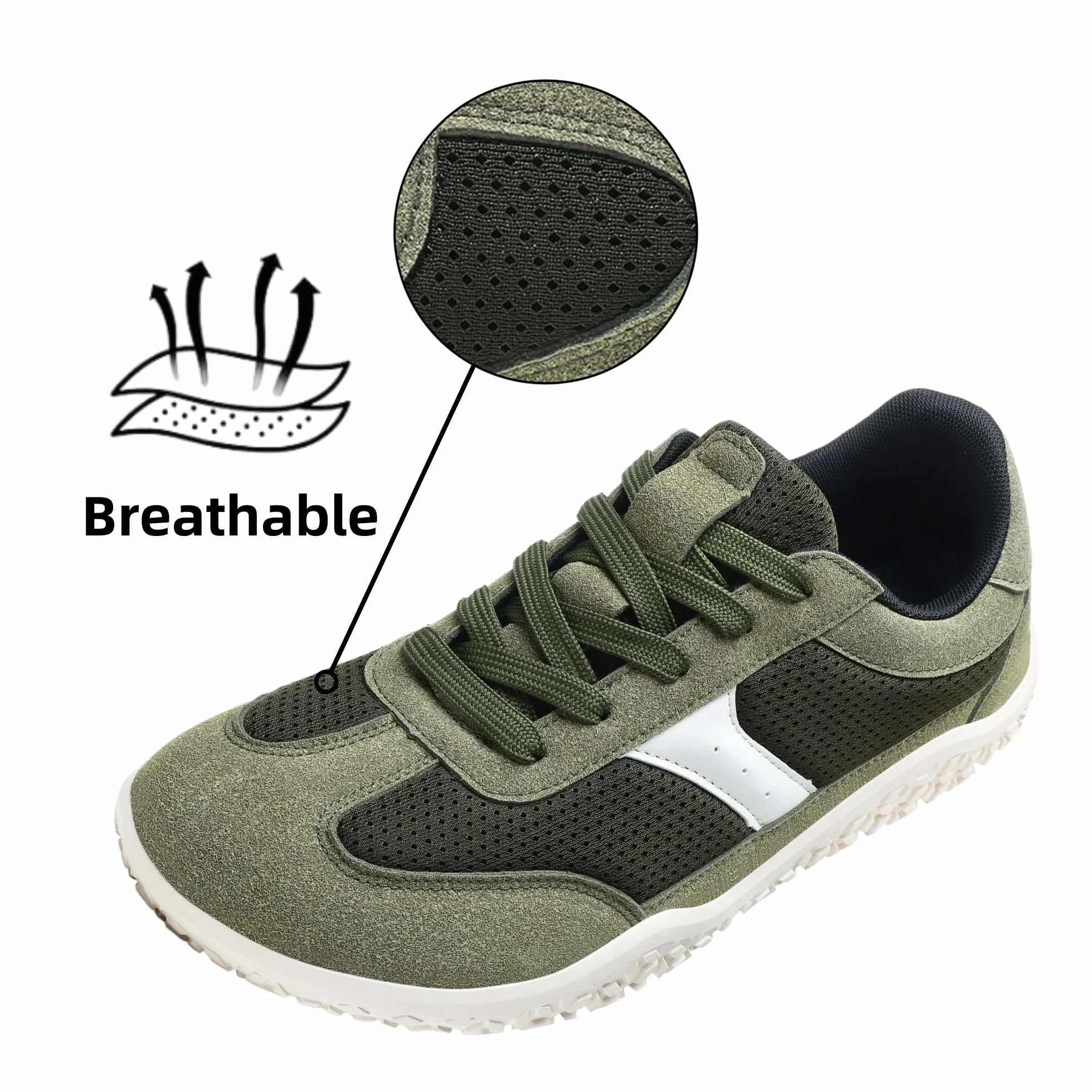 Meik Mangni Unisex Barefoot Zapatillas Minimalistas Hombre Mujer Ligera Zapatos Barefoot Anchos Transpirable y Antideslizante Zapatillas de Trail Running,Tallas:36-46 EU