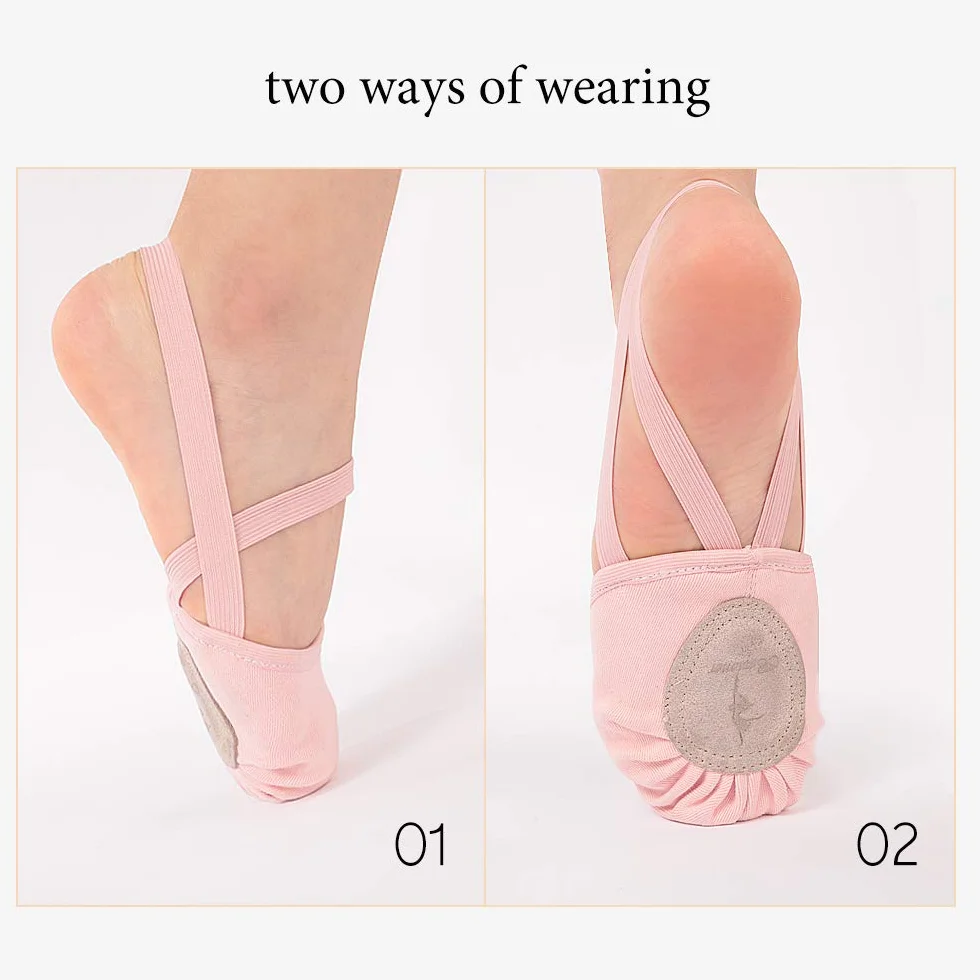 Zapatillas de Danza Zapatos Media Punta de Ballet y Gimnasia para Mujer y Niña
