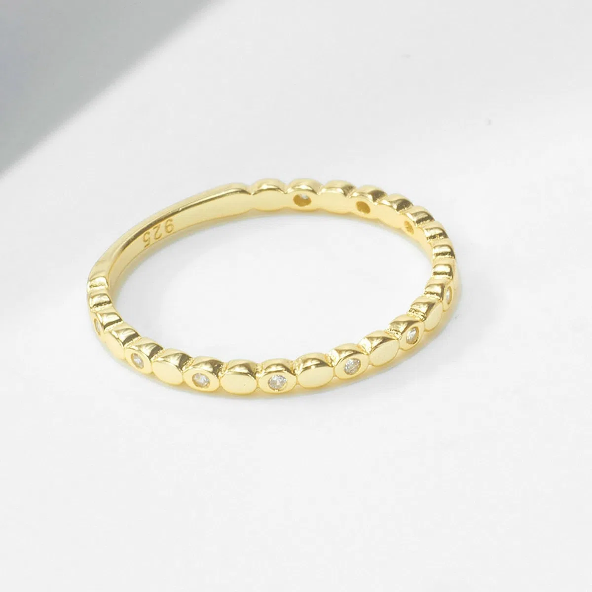Anillos de diamante de oro amarillo, anillos de compromiso para mujer, oro auténtico, media eternidad, alianzas de aniversario con diamantes para mujeres