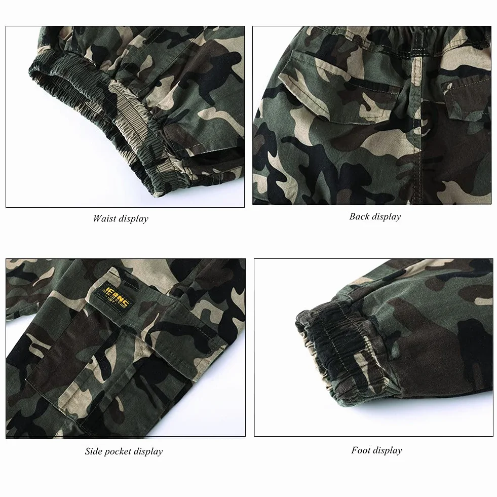 Pantalones Cargo Uniforme Escolar para Niños Cintura Elástica 6-14 Años
