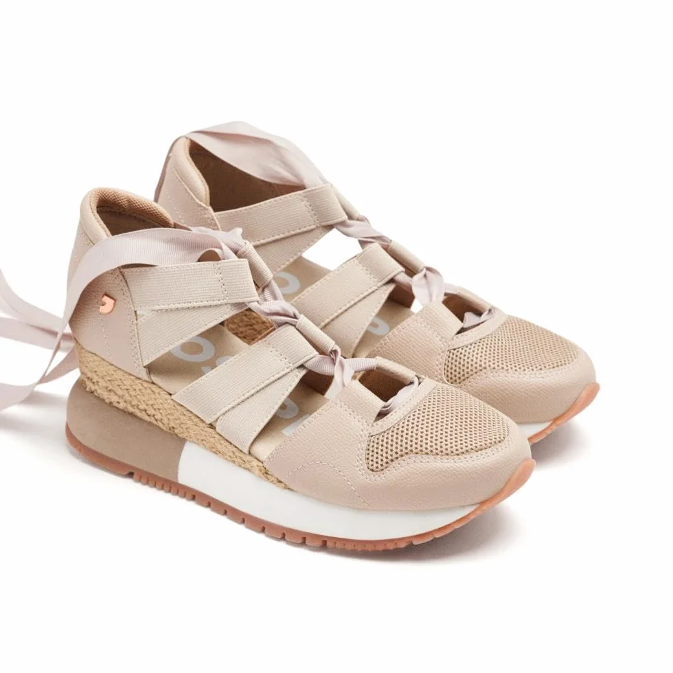 Sneakers Beige Tipo Espadrille para Mujer LIZARDA