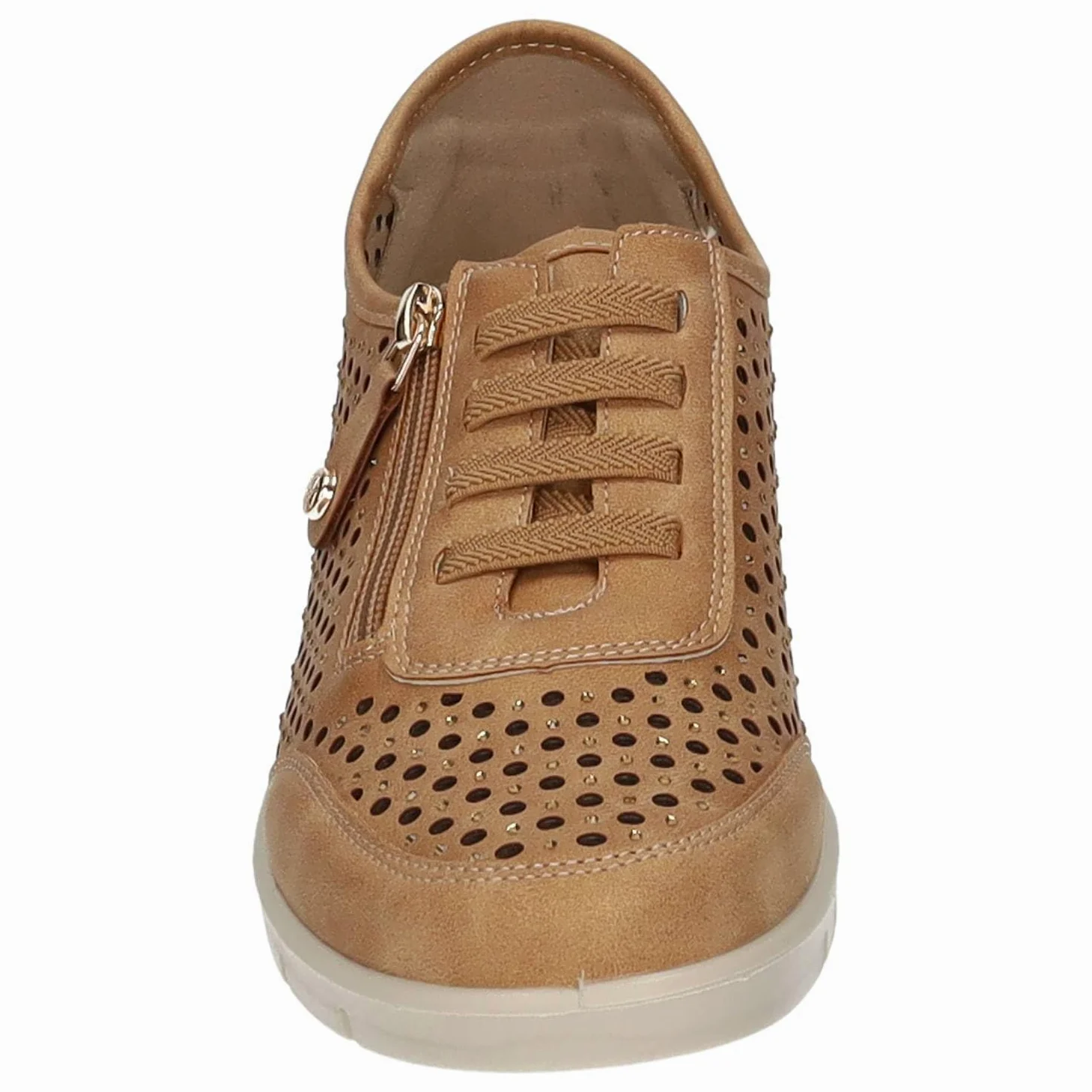 26M206 Calzado Calado para Mujer Color Cuero, Ligero, con Plantilla extraíble Suave y Gruesa, Ideal para Primavera y Verano Mujer Deportivos