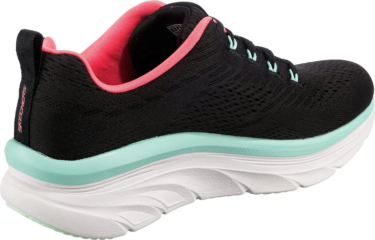 Skechers D'LUX WALKER FRESH FINESSE, Zapatillas para Mujer, Black Mesh/Mint Trim, 41 EU