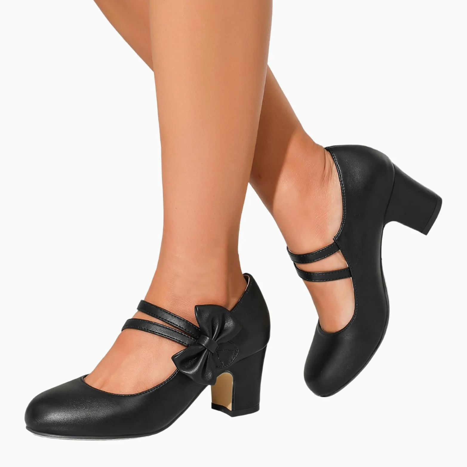 Zapatos de baile tradicionales para mujer con tacón de bloque gruesos para novia, bailarina, zapatos elegantes con hebilla de 65 cm, versátil, moda casual para vaqueros, faldas, suela antideslizante