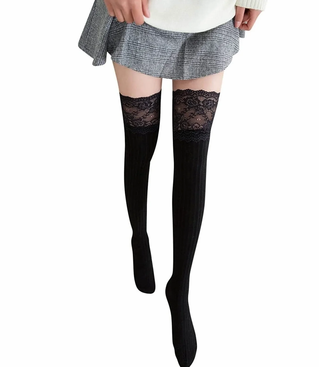 Calcetines Invierno Calcetines Altos Hasta El Muslo Para Mujer, Calcetines Elásticos Por Encima De La Rodilla, Calcetines Largos Cálidos De Punto A La Moda Para Botas, Cómodos Calcetines Termicos