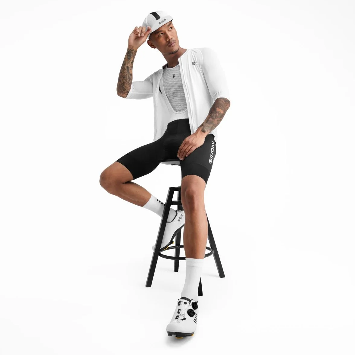 SIROKO - Culotte Ciclismo Mortirolo - XL - Negro/Blanco
