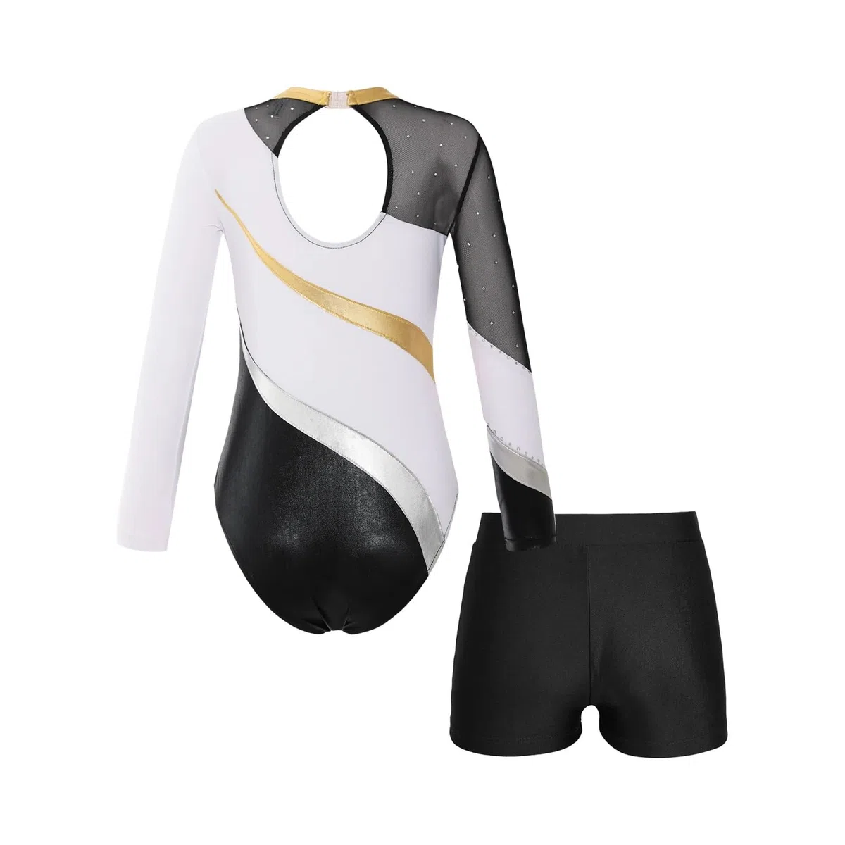 Leotardo para Competición de Gimnasia Leotardos de gimnasia for niñas, leotardos bronceadores de manga larga, vestido de Ballet, ropa de práctica de baile(Red,8)