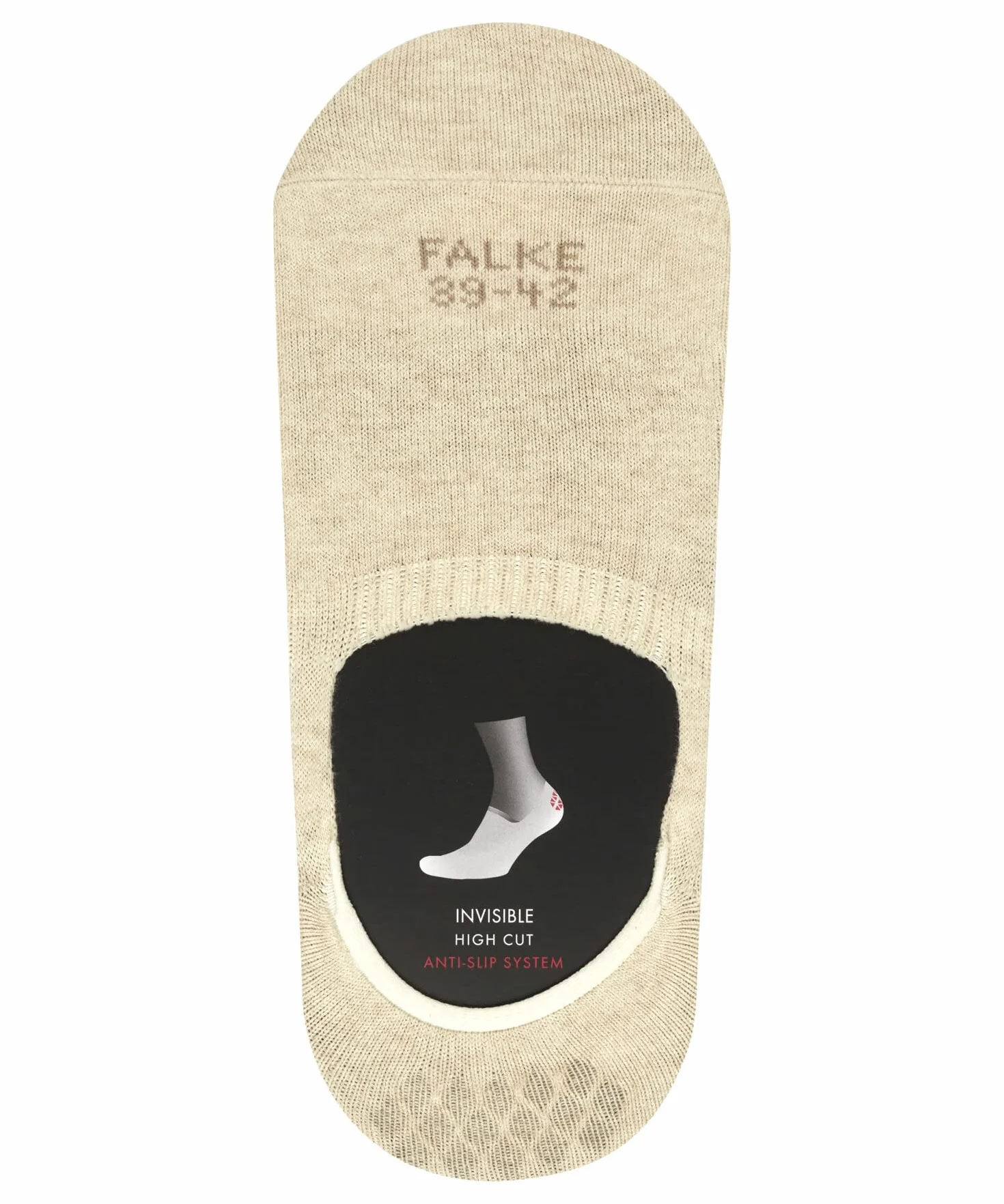 FALKE hombre Invisible Step High Cut calcetines invisibles transpirable sostenible algodón no-show sistema antideslizante invisible en la zona del talón no resbala en los zapatos lisos finos 1 par