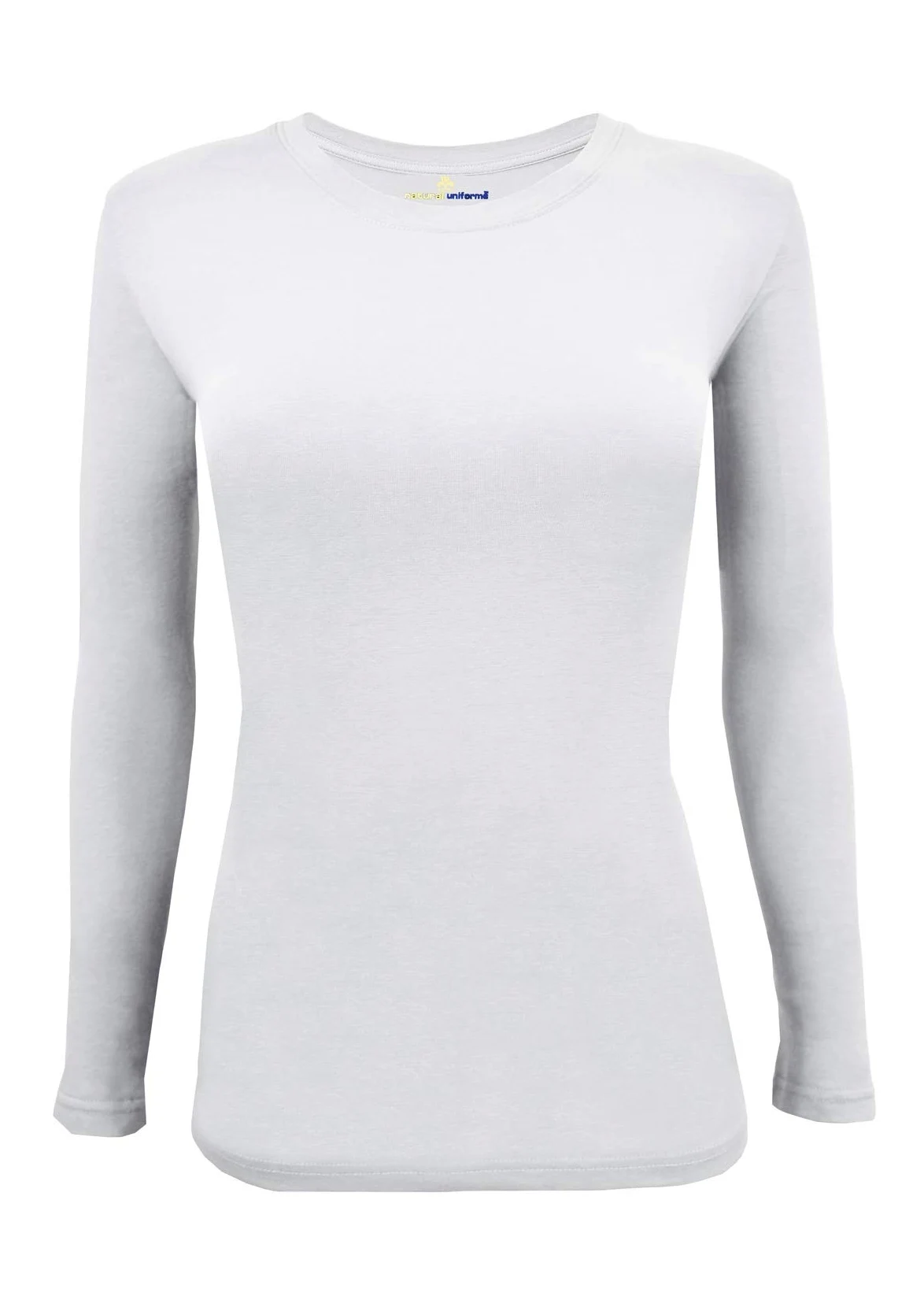 Natural Uniforms Camiseta elástica de manga larga para mujer, paquete de 5 unidades