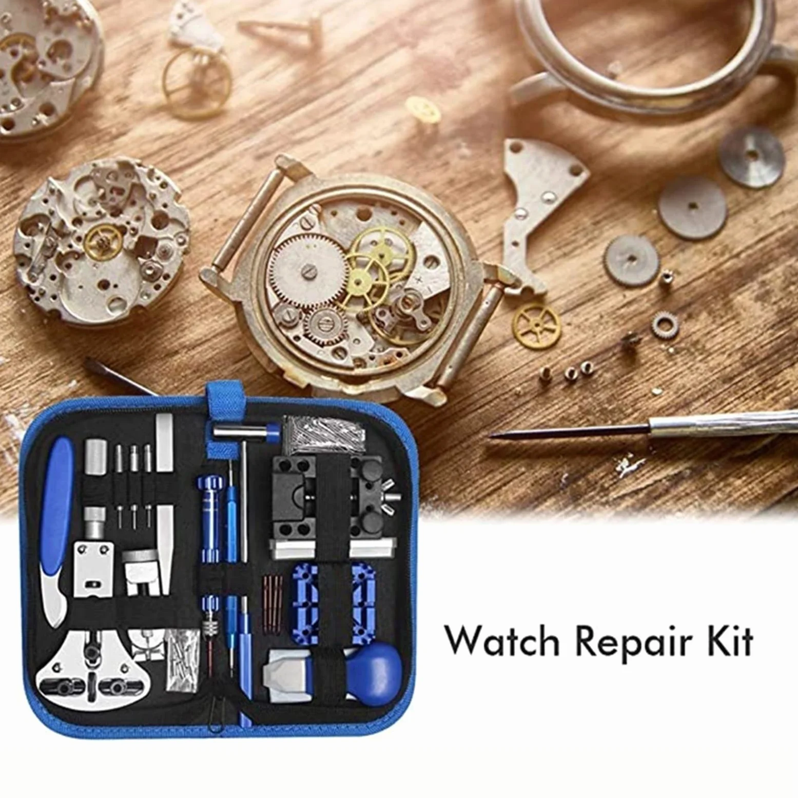 Herramienta de reloj Herramienta de reparación de relojes Reemplazo de batería de reloj Kit de reparación de abridor de espalda de reloj Kit de reparación de palanca de resorte Kit de abridor de caja