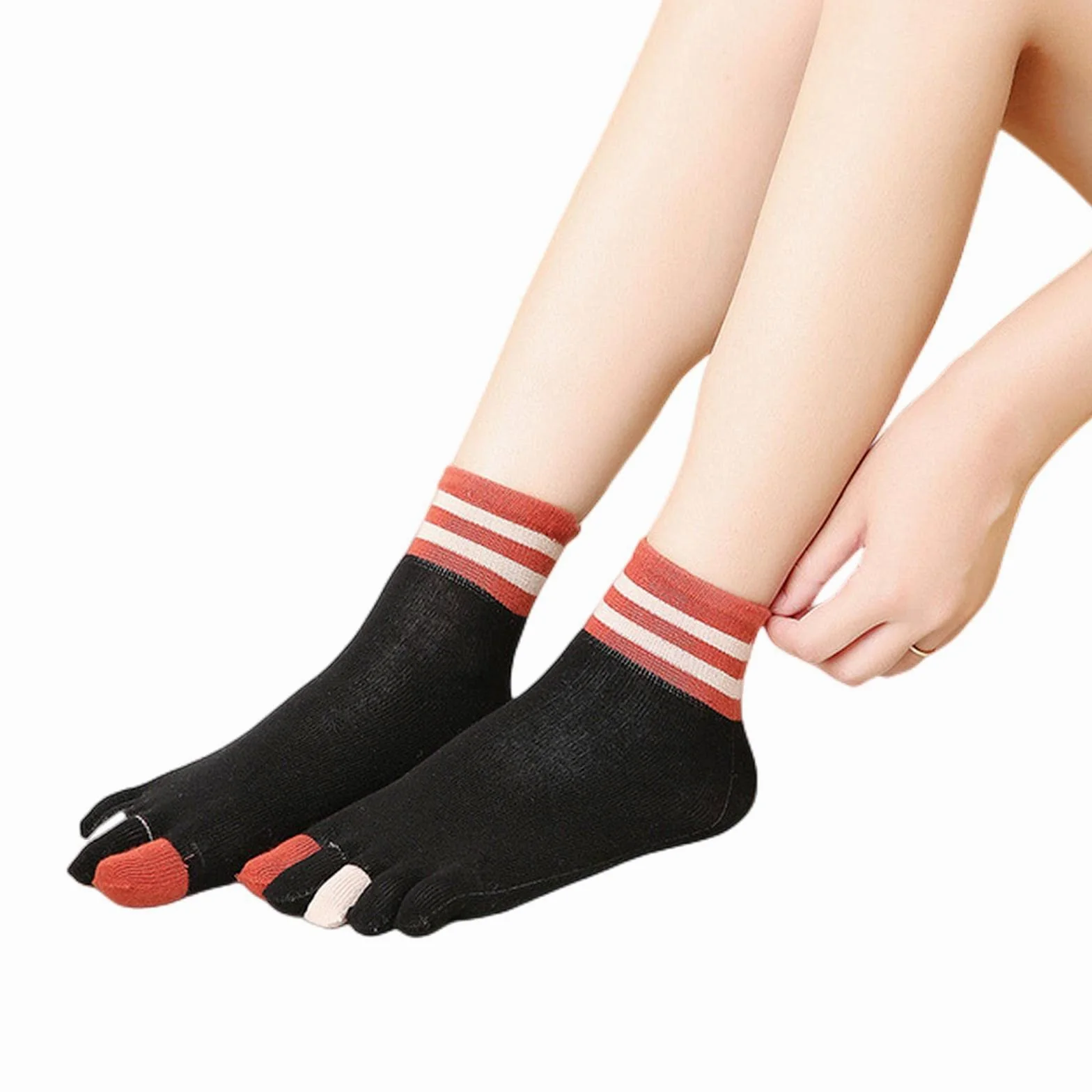 MOGSA Calcetines para mujer, 5 unidades, transpirables, suaves, cortos, color negro