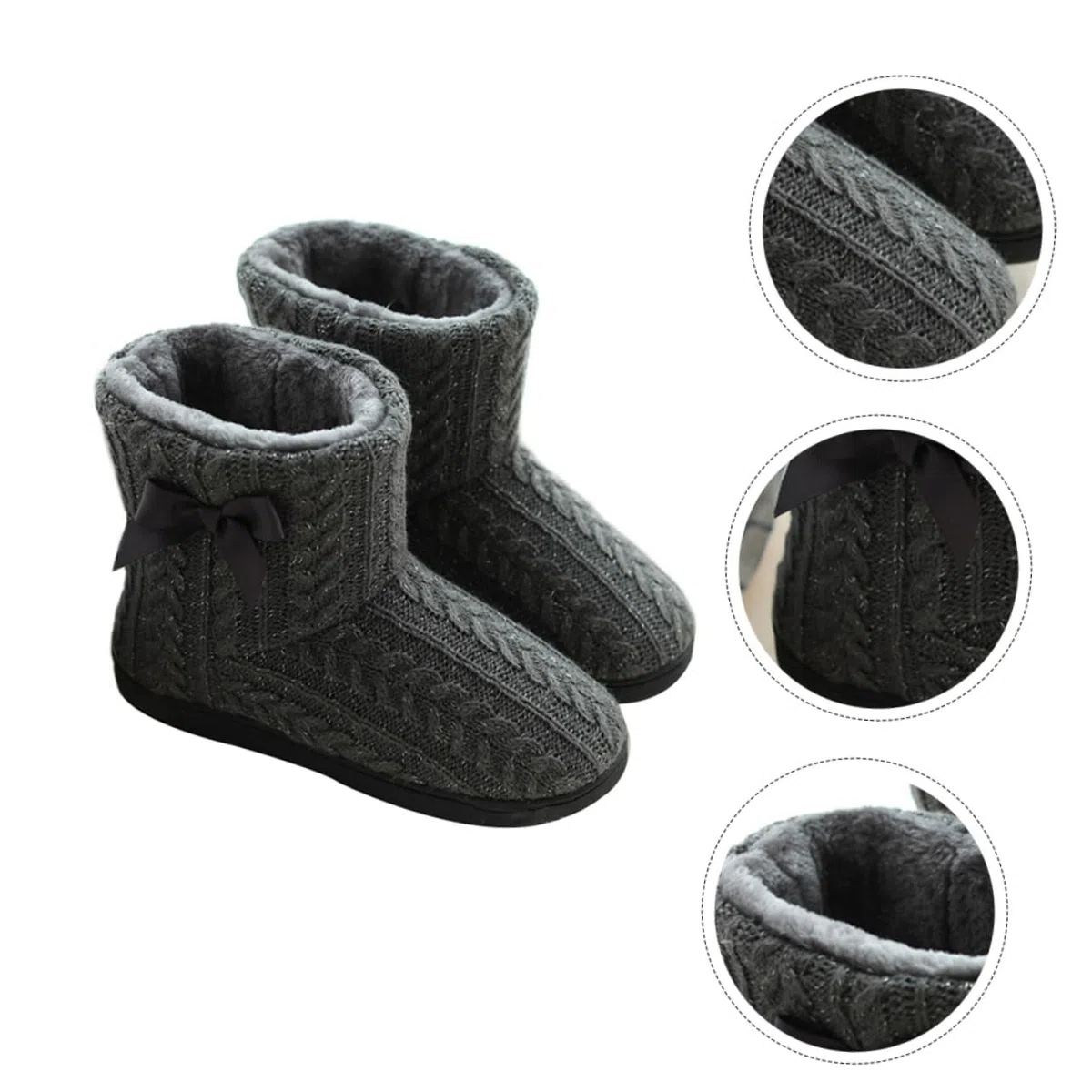 GALPADA Botas de Punto para Mujer Talla 39-40, Suela de Goma Antideslizante