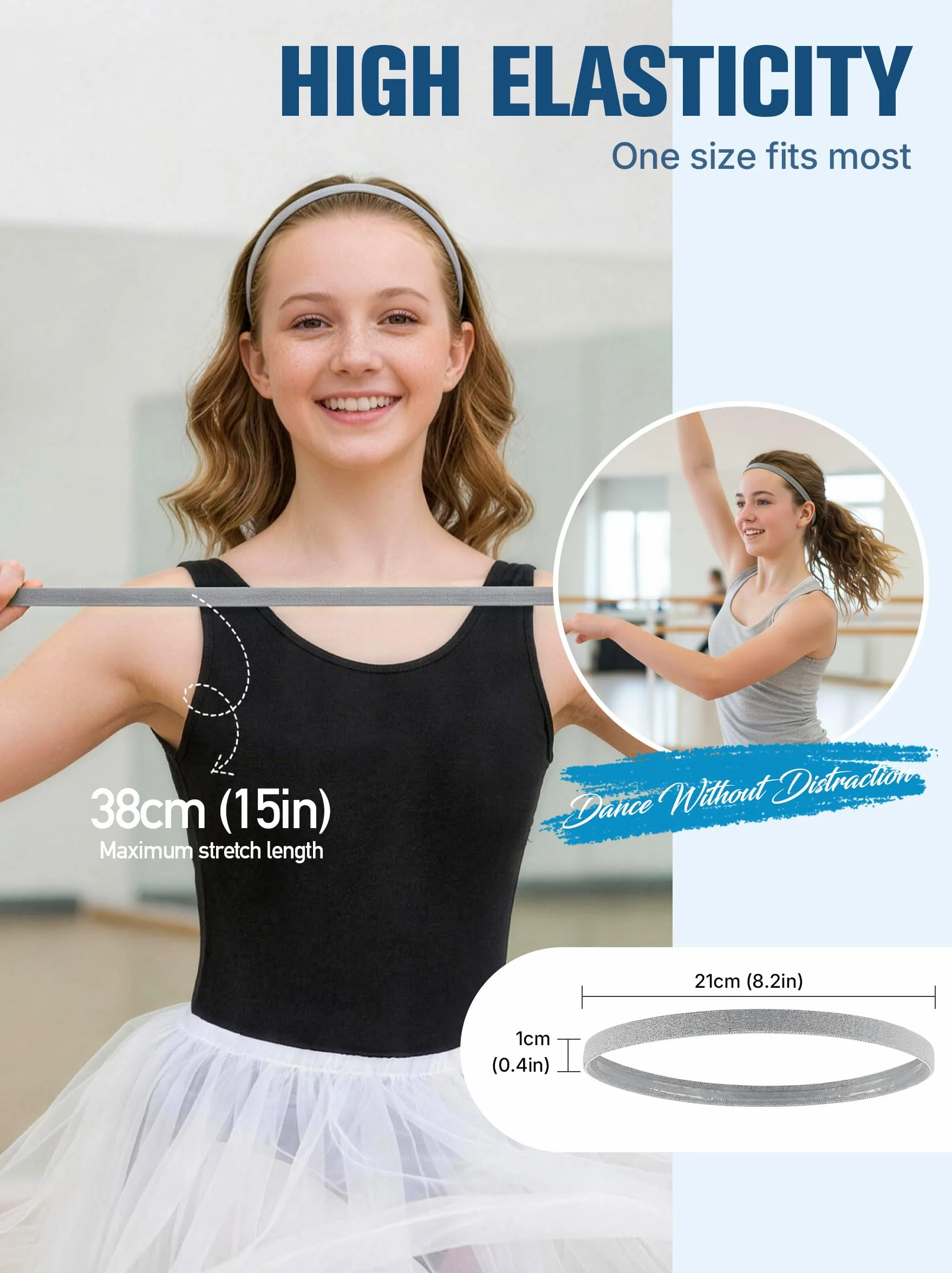 Awumbuk Cinta Pelo Deporte Niño, 5 Piezas Elastica Diadema Antideslizante para el Sudor Headbands Niño y Niña, para Fútbol, Correr, Yoga, Ciclismo, Baile