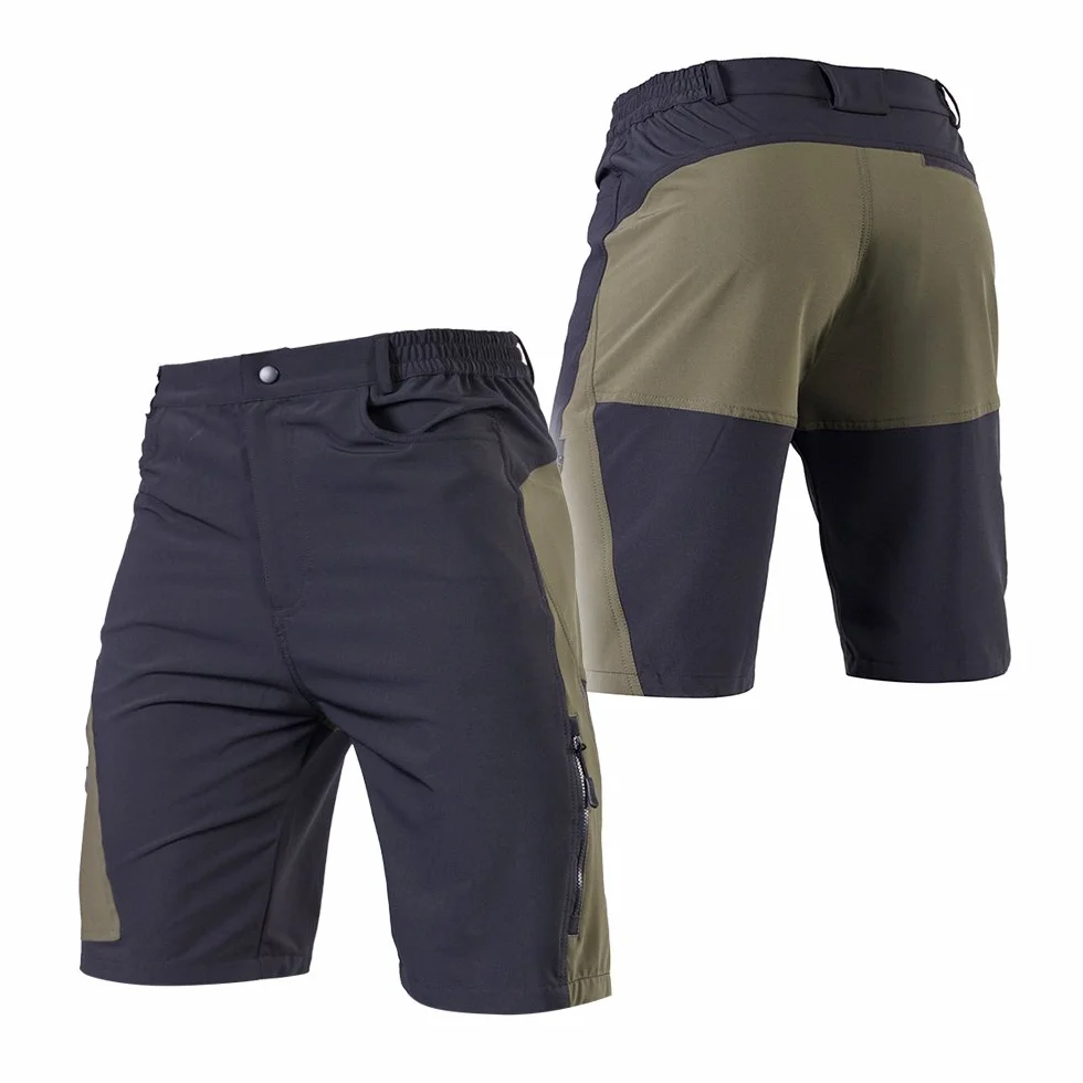 TOMSHOO Pantalones Cortos de MTB, Pantalones Cortos de Ciclismo para Hombre con Acolchados en 3D y 4 Bolsillos para Deporte al Aire Libre y Ciclismo