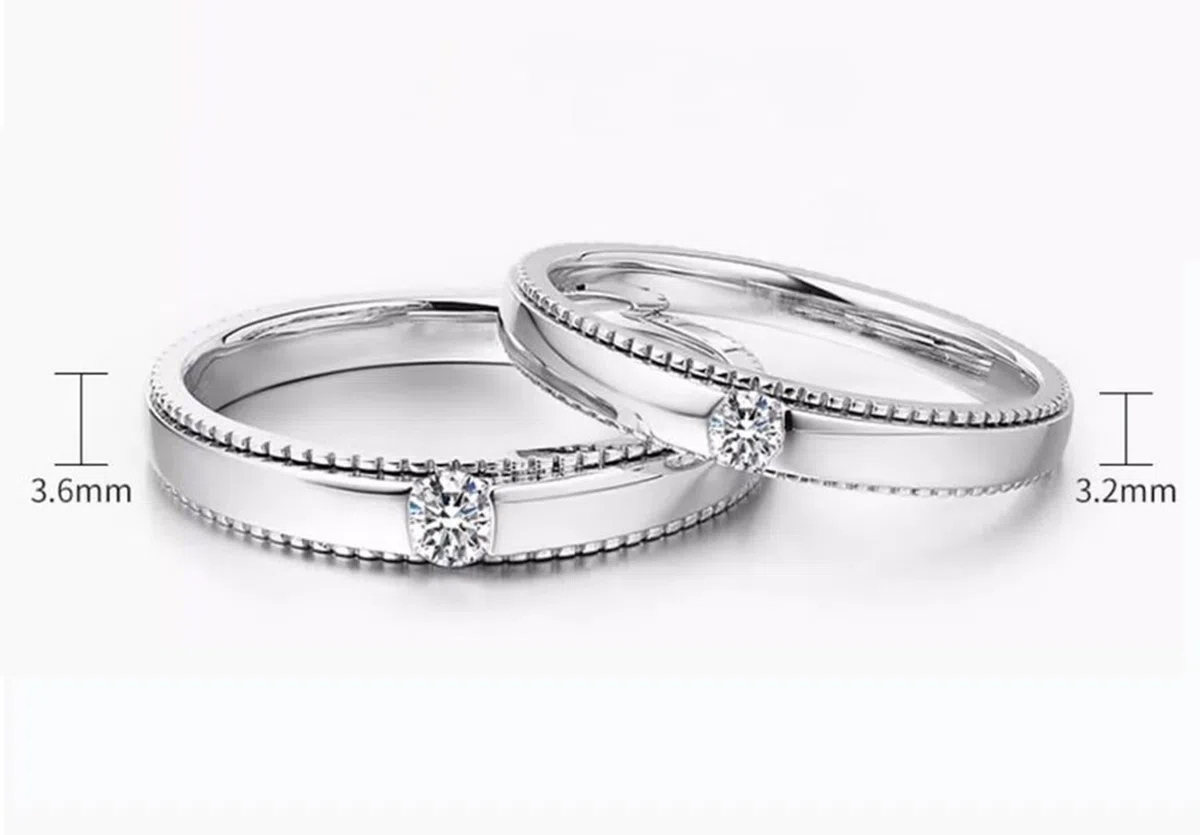 Anillo de compromiso para hombre de platino con diamante blanco de 0,13 quilates, de plata Pt950, talla 54 (17,2)