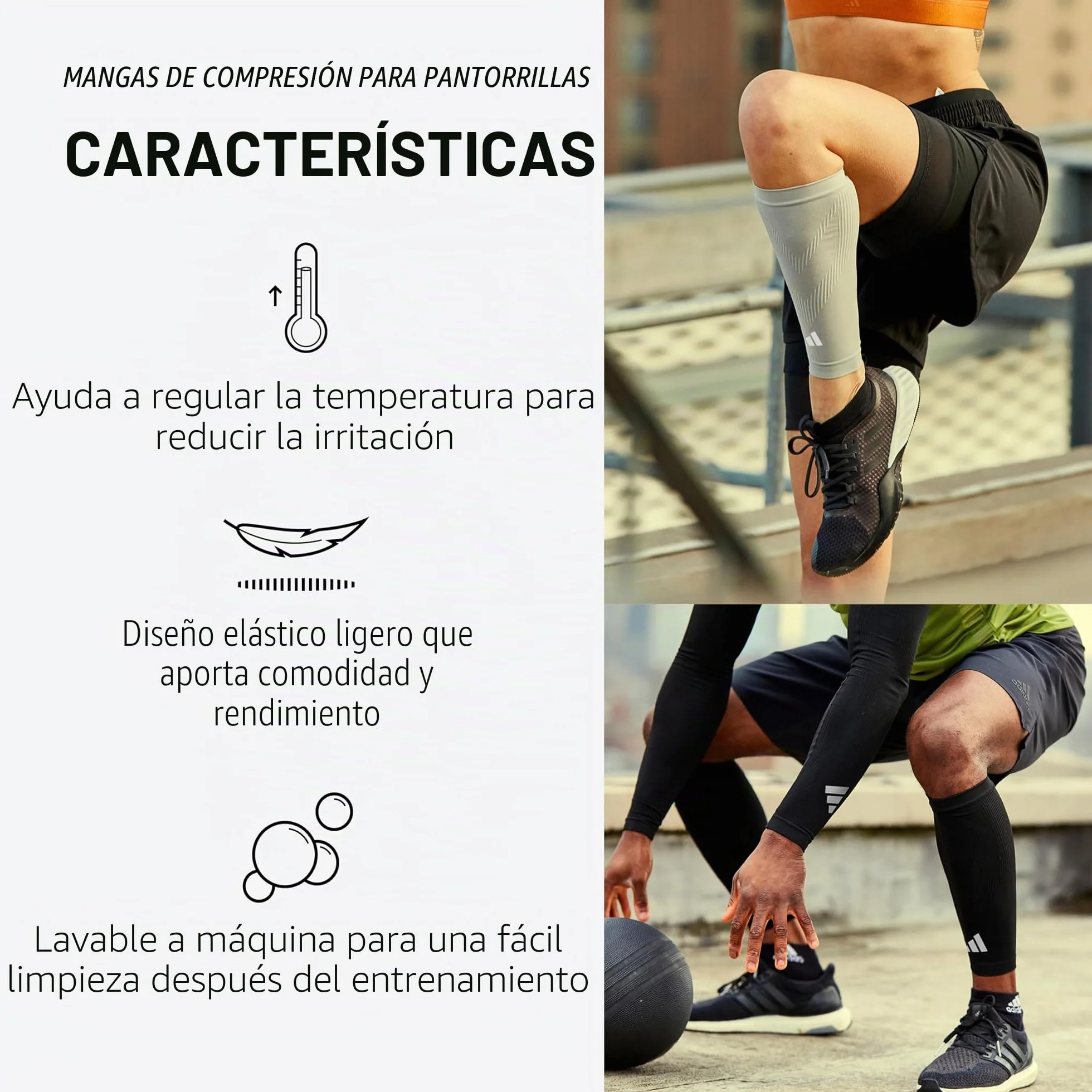 adidas Mangas de compresión para pantorrillas