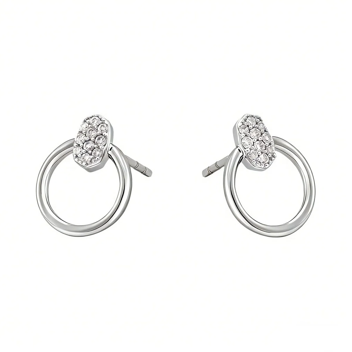 Pendientes de tuerca de oro de 9/14/18 quilates para mujer, aretes circulares de moissanita de oro real