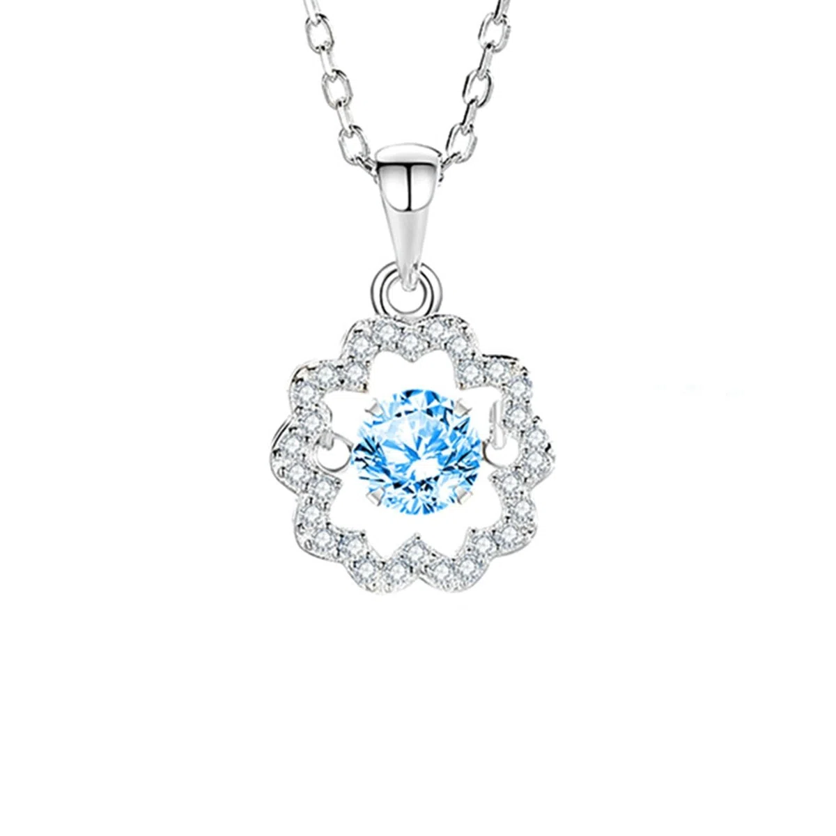 Collar de girasol para mujer en oro de 9 quilates, 14 quilates, 18 quilates, platino, collar de moissanita de girasol con ajuste flotante para cumpleaños