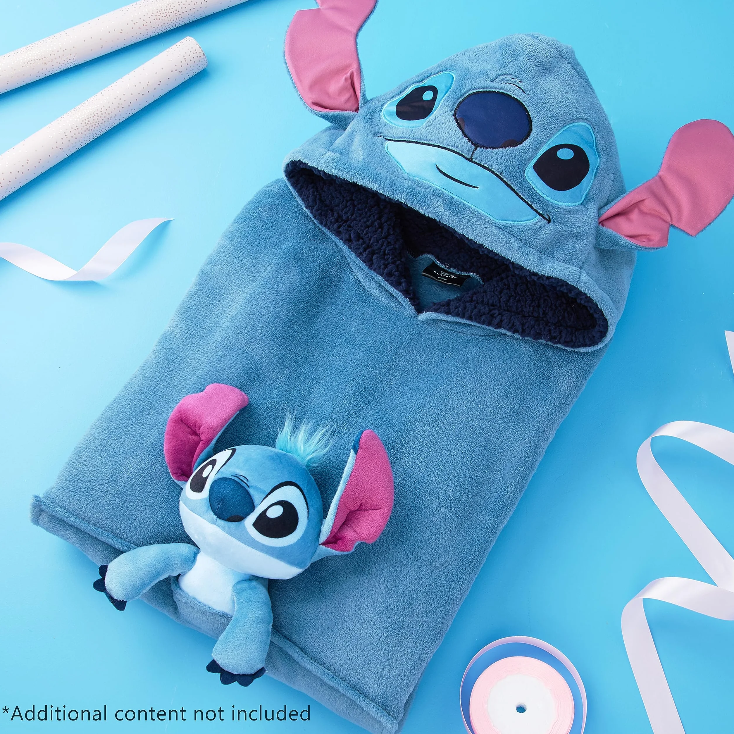 Disney Sudadera Oversize Polar con Peluche de Stitch Angel, Cosido a la Sudadera, Batamanta con Capucha para Niña
