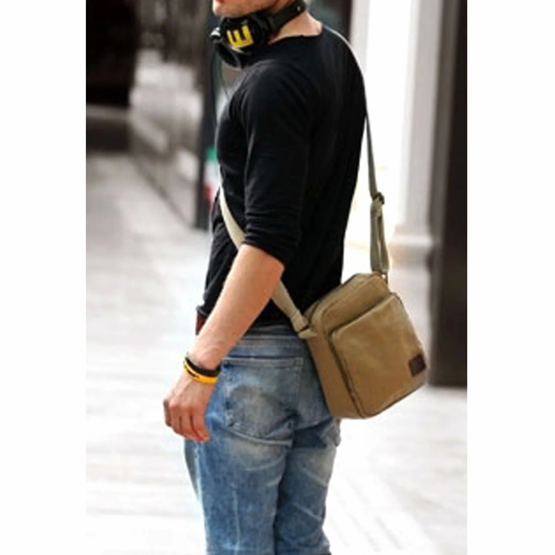 Bolso Bandolera Hombre Pequeñas Bolsos de Tela Vintage Messenger Bag para Colegio Bolsa de Lona Universidad Libro Bolsos Originales Bolsas de Viaje Sport Bag